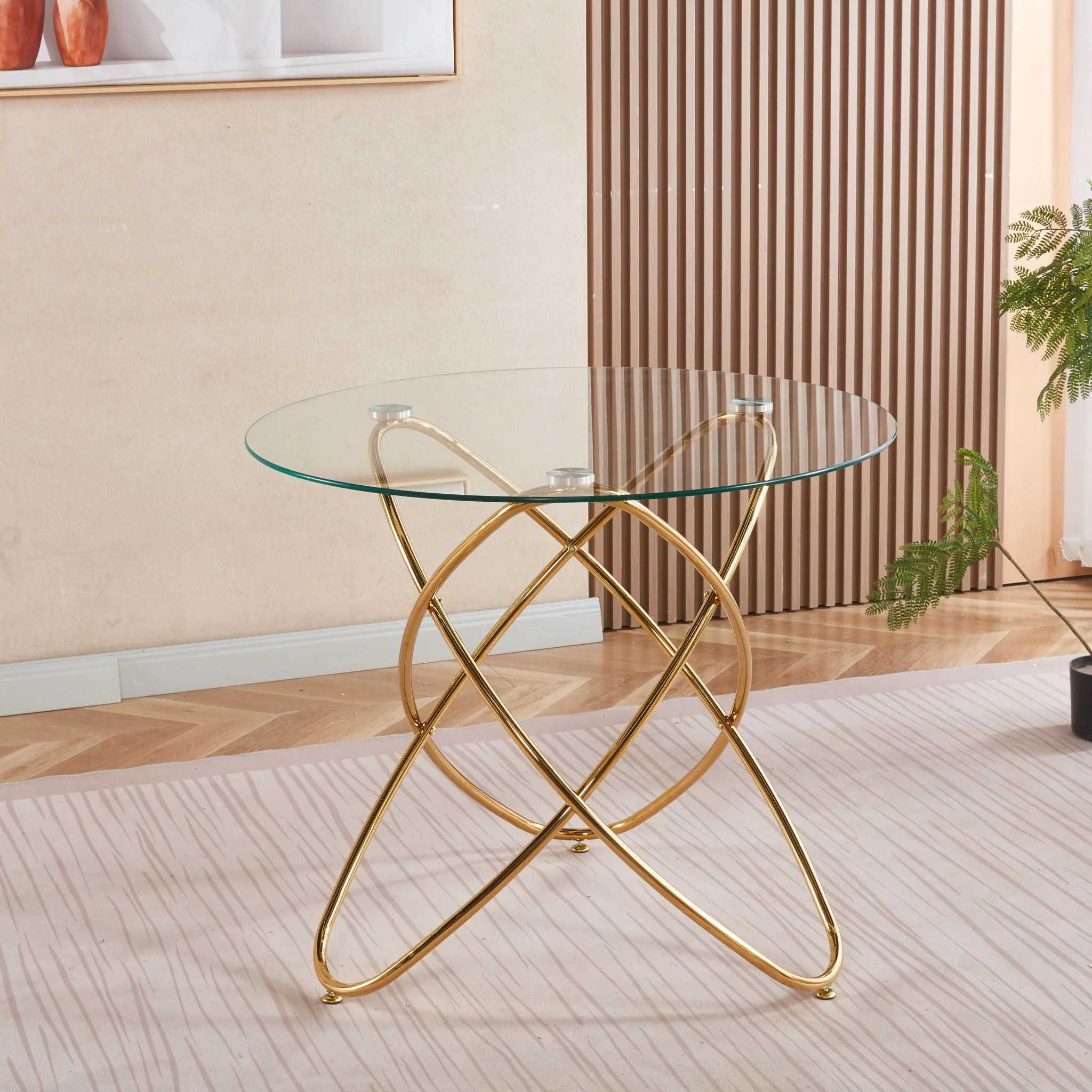 Metal Leg Dining Table With Tempered Glass Top - Image 5