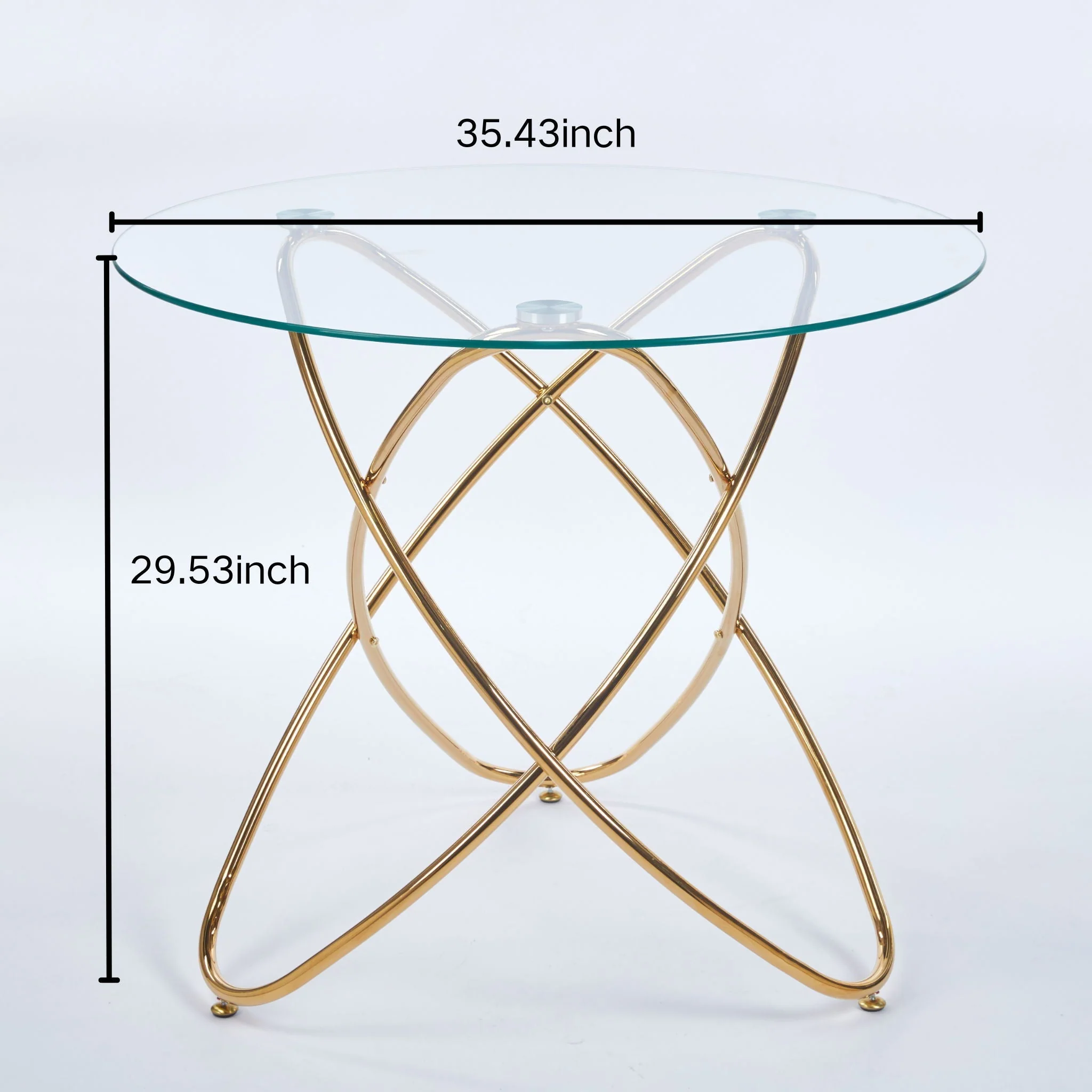 Metal Leg Dining Table With Tempered Glass Top - Image 7