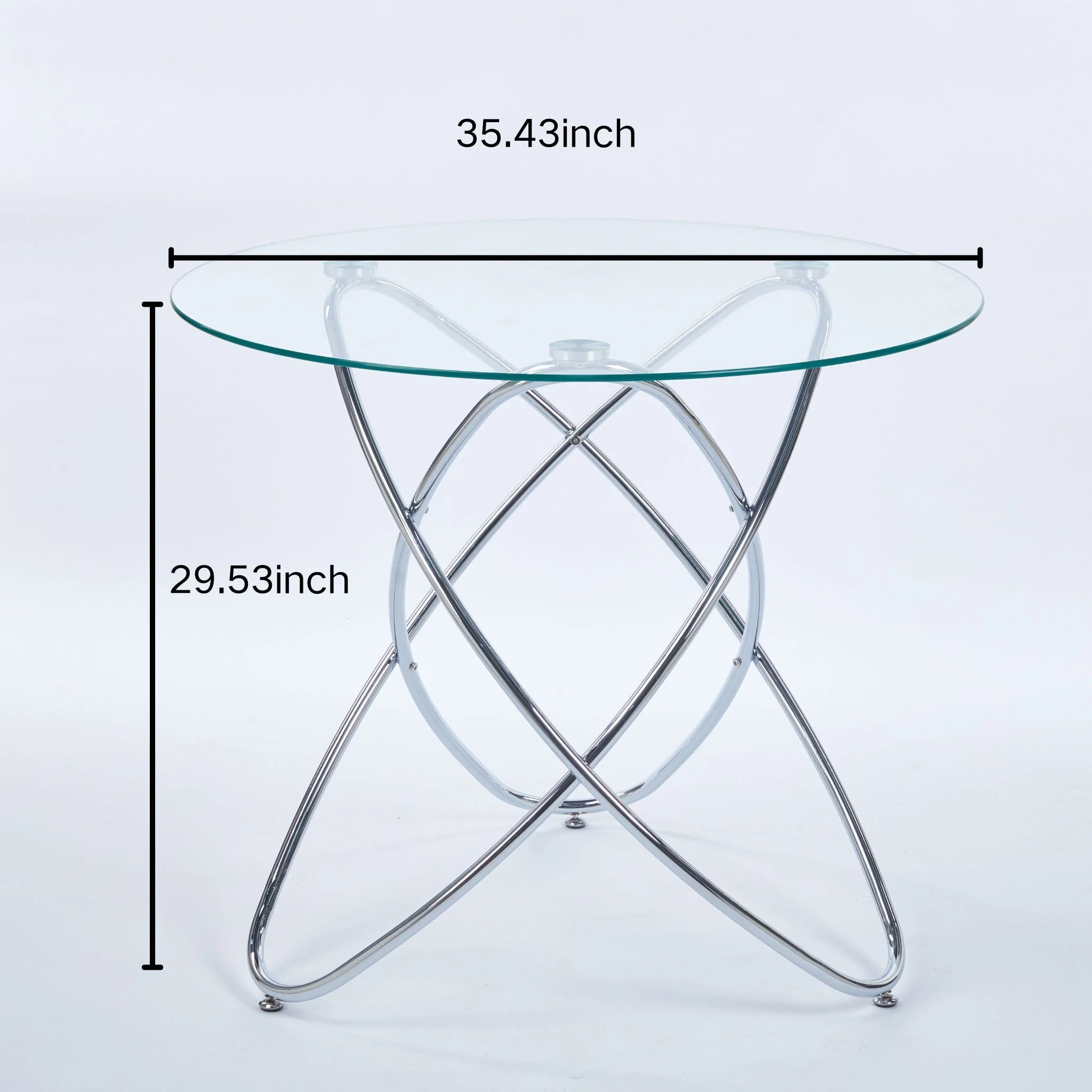 Metal Leg Dining Table With Tempered Glass Top - Image 8