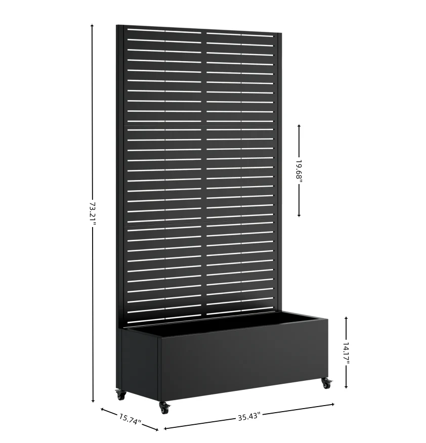 Metal Planter Box with Trellis, 73' x 35' x 16" Raised Garden Bed - Image 3
