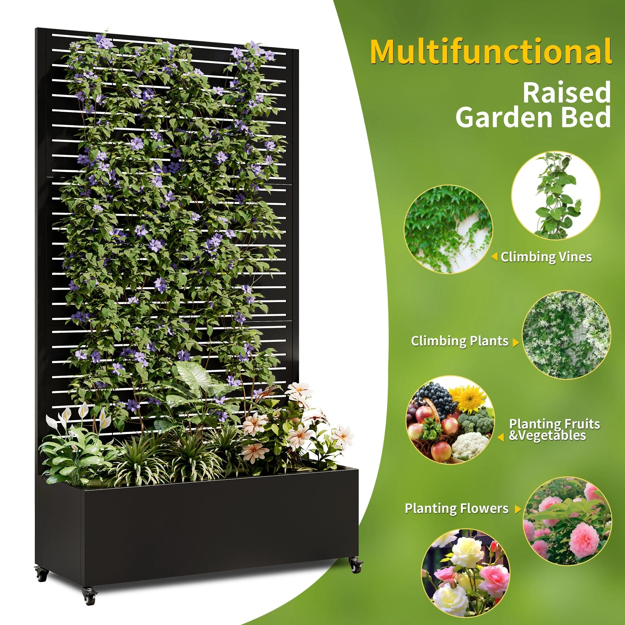 Metal Planter Box with Trellis, 73' x 35' x 16" Raised Garden Bed - Image 8