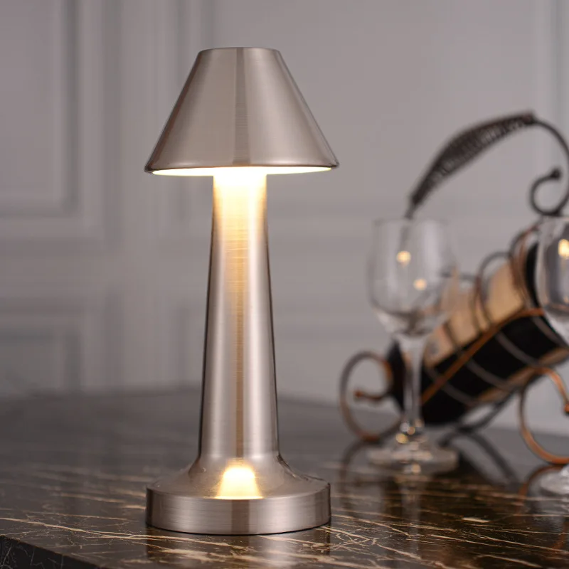Metal Touch Table Lamp LED Rechargeable Night Light for Bar Coffee Table Decor - Image 3