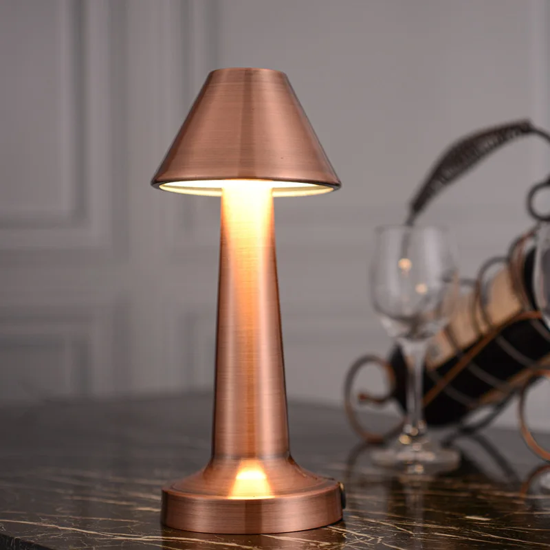 Metal Touch Table Lamp LED Rechargeable Night Light for Bar Coffee Table Decor - Image 4