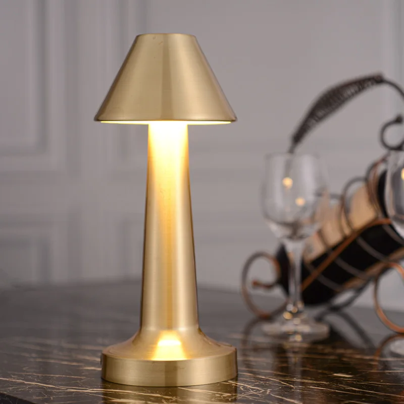 Metal Touch Table Lamp LED Rechargeable Night Light for Bar Coffee Table Decor - Image 5