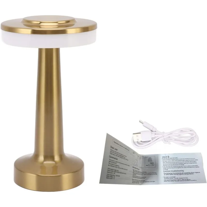 Metal Touch Table Lamp USB Rechargeable Portable Bedside Night Light for Bar - Image 6