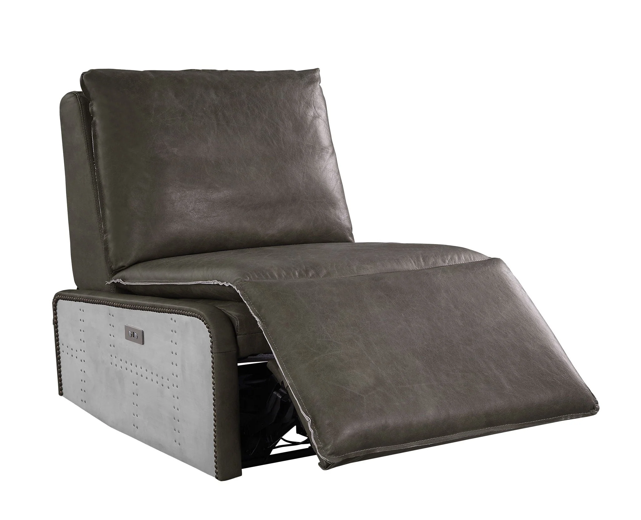 Metier - Power Motion Recliner - Gray / Aluminum - Image 3