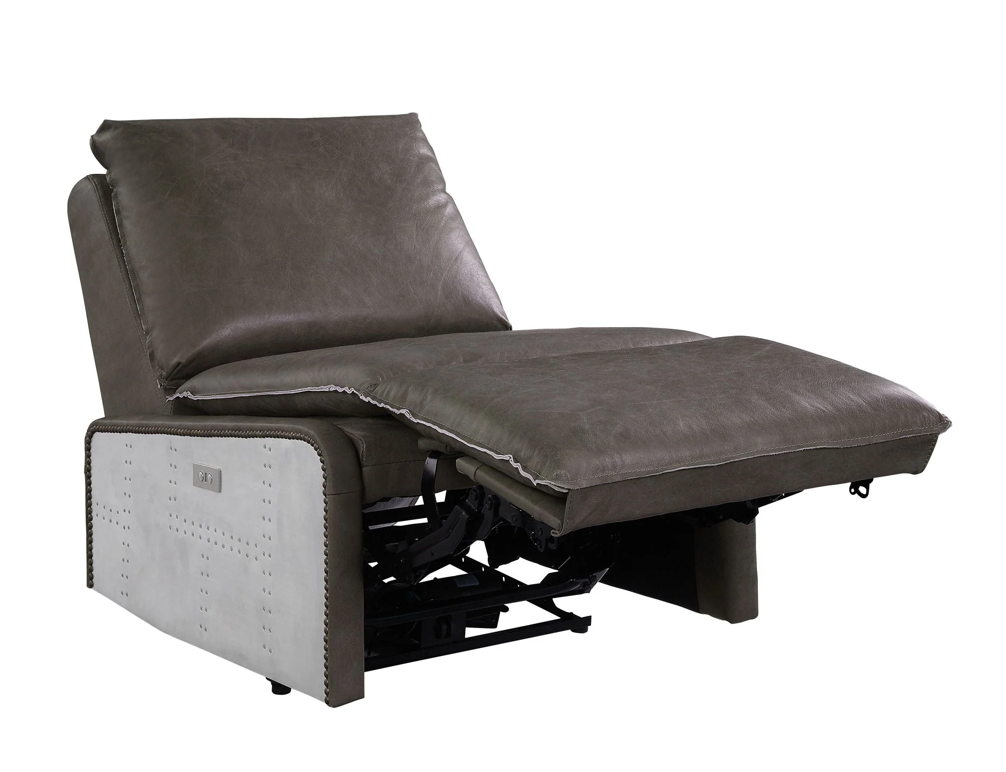 Metier - Power Motion Recliner - Gray / Aluminum - Image 4