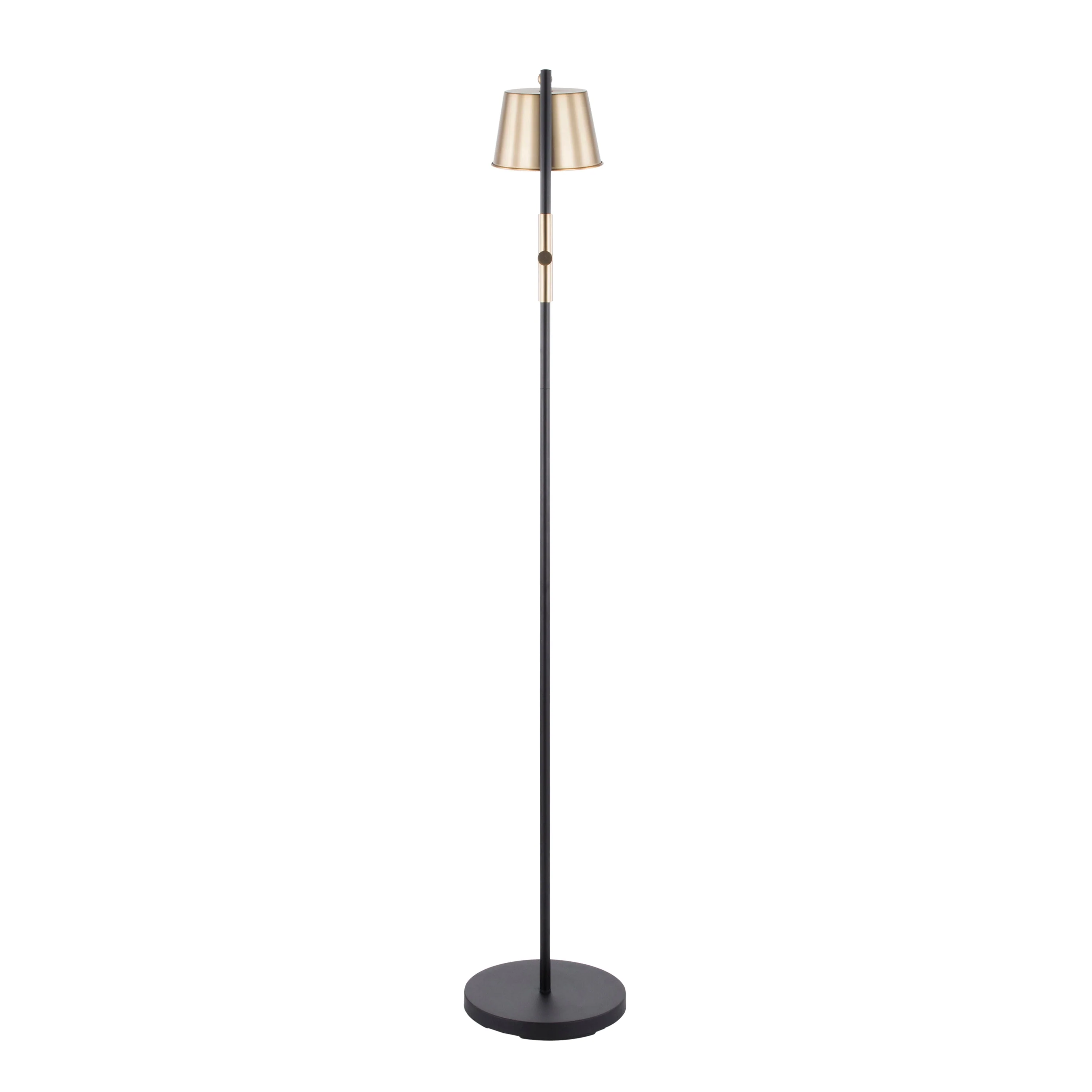 Metric Industrial Floor Lamp in Black and Antique Brass - Image 5