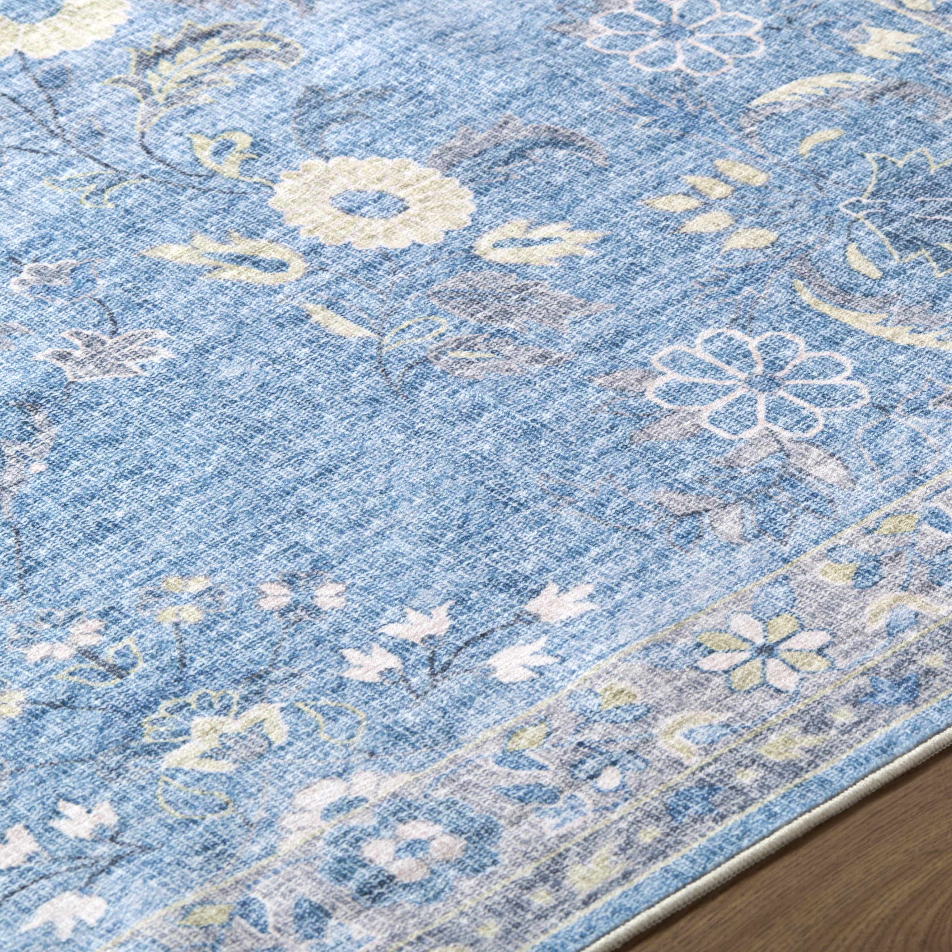 Meyly Blue Washable Area Rug - Image 2