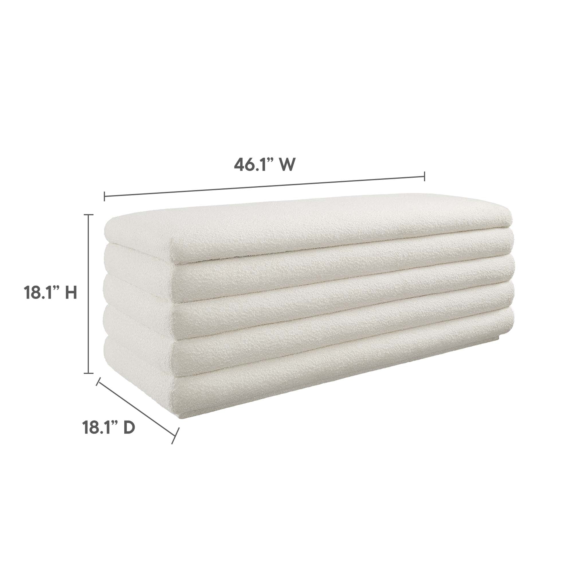 Mezzo Boucle Upholstered Storage Bench by Modway - Image 3