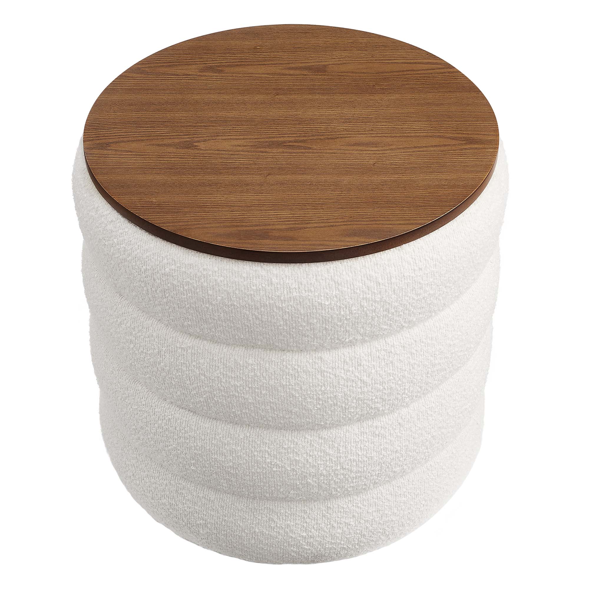 Mezzo Round Boucle Fabric Storage Ottoman by Modway - Image 10