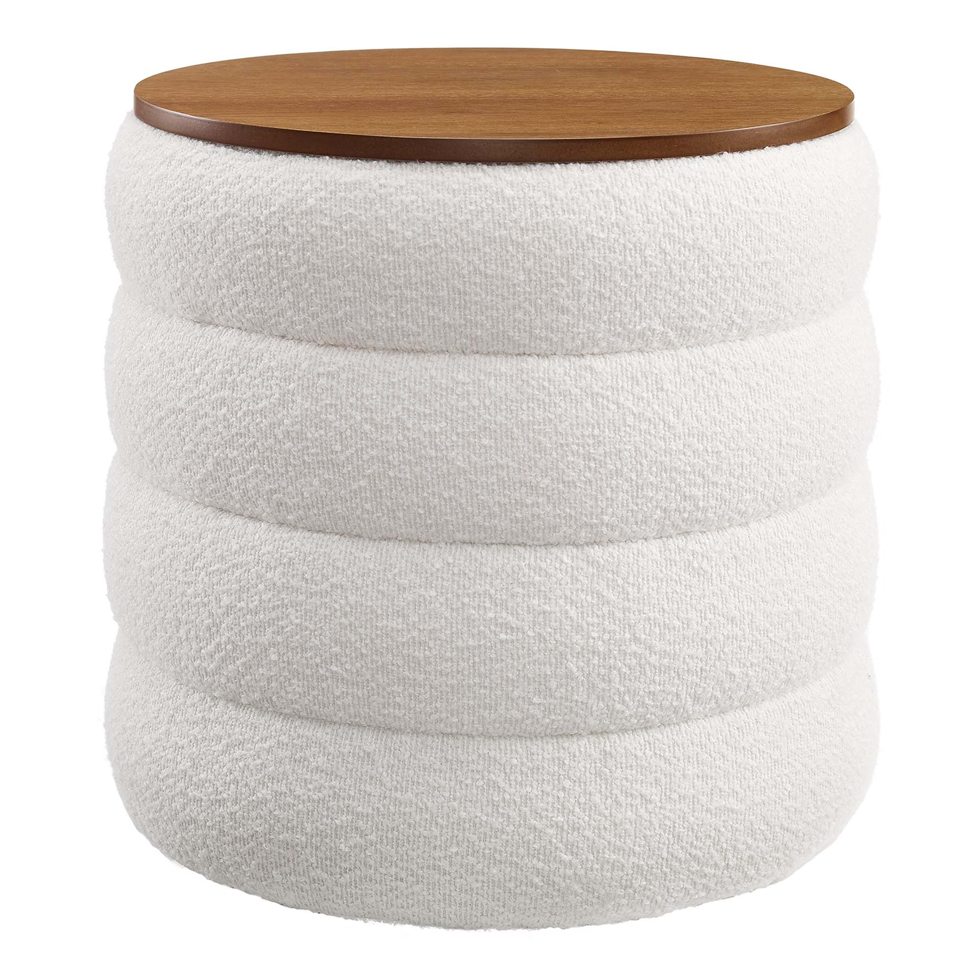 Mezzo Round Boucle Fabric Storage Ottoman by Modway - Image 14