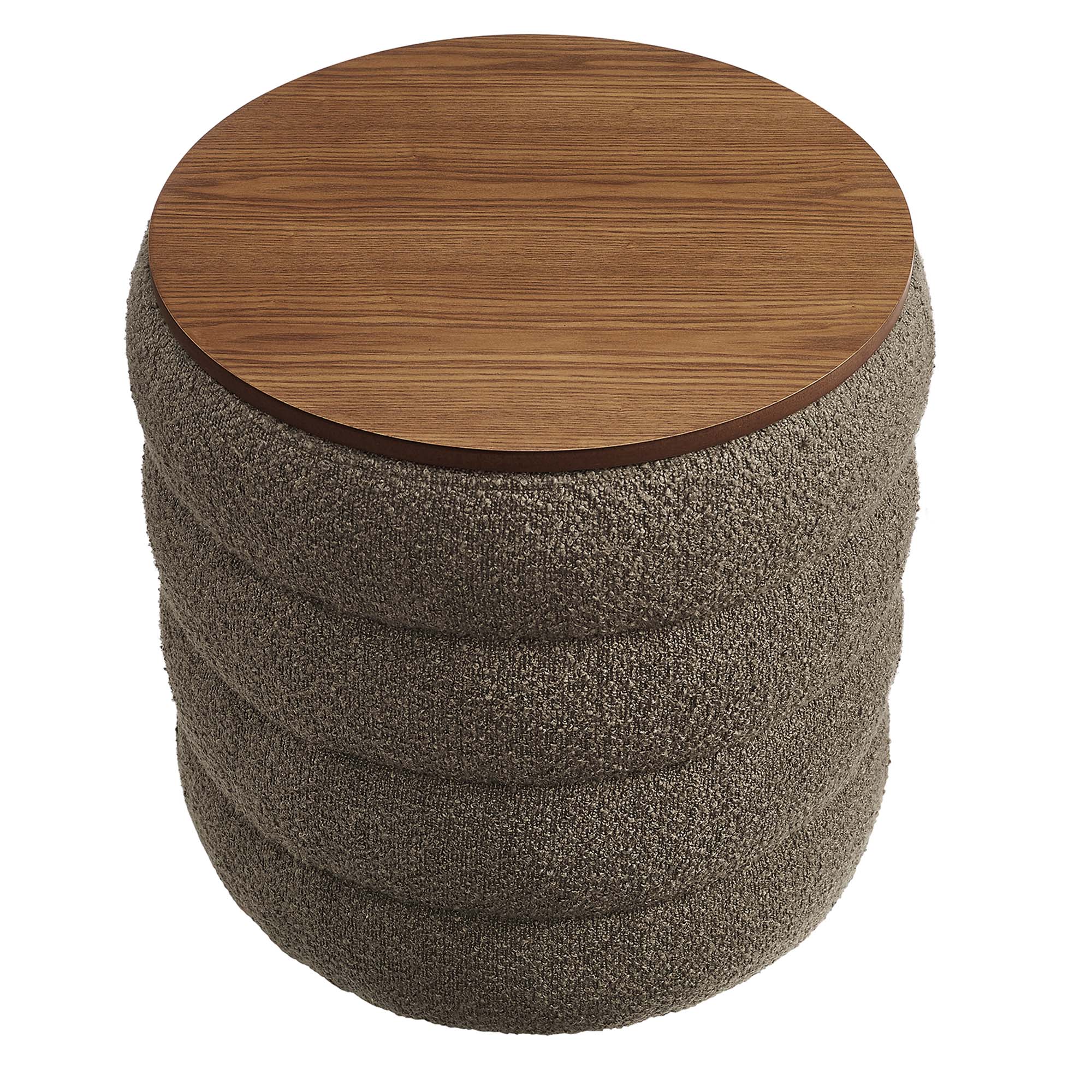 Mezzo Round Boucle Fabric Storage Ottoman by Modway - Image 5