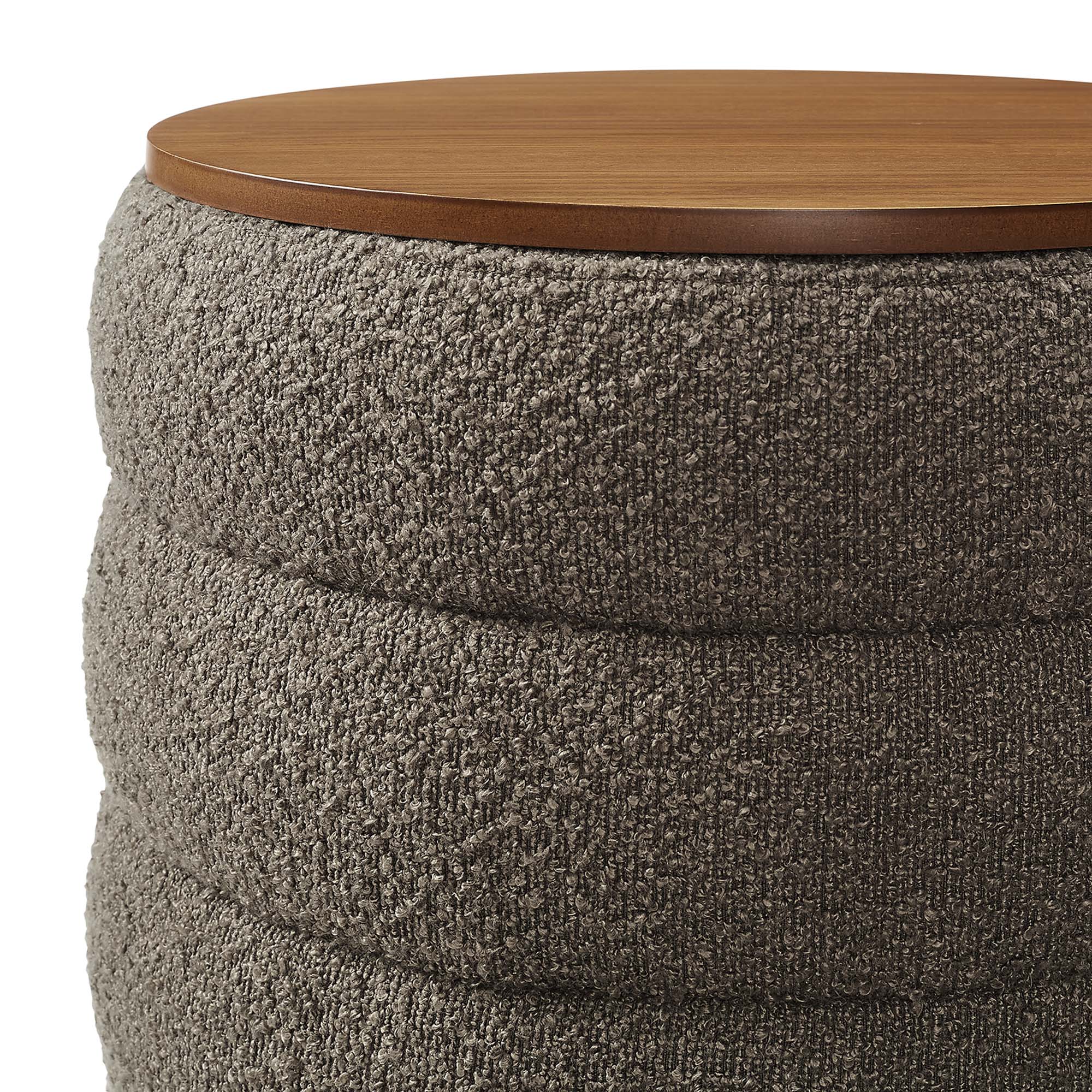 Mezzo Round Boucle Fabric Storage Ottoman by Modway - Image 6
