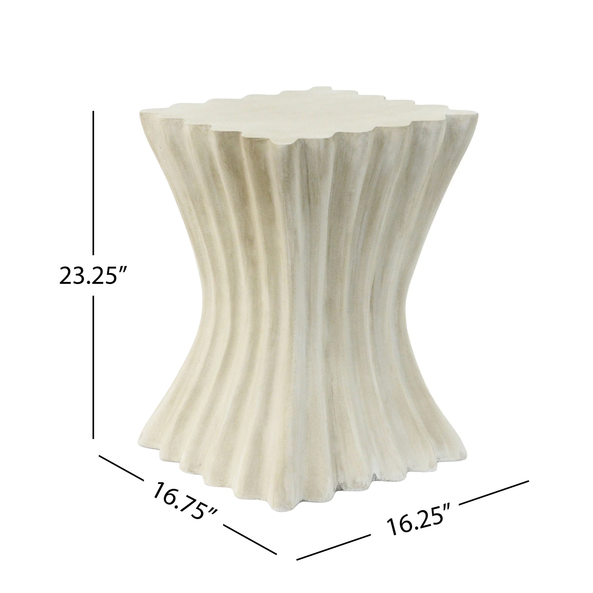 Mgo Archaistic Wavy Side Table - Antique Sandstone - Image 4