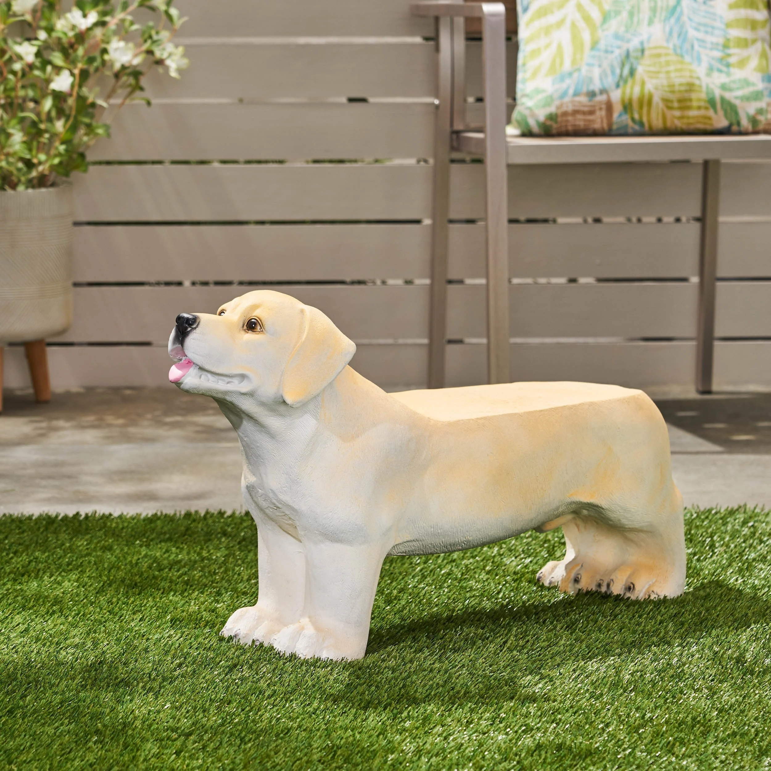 MGO Dog Bench, Outdoor Light Brown, No Assembly Required - Image 3
