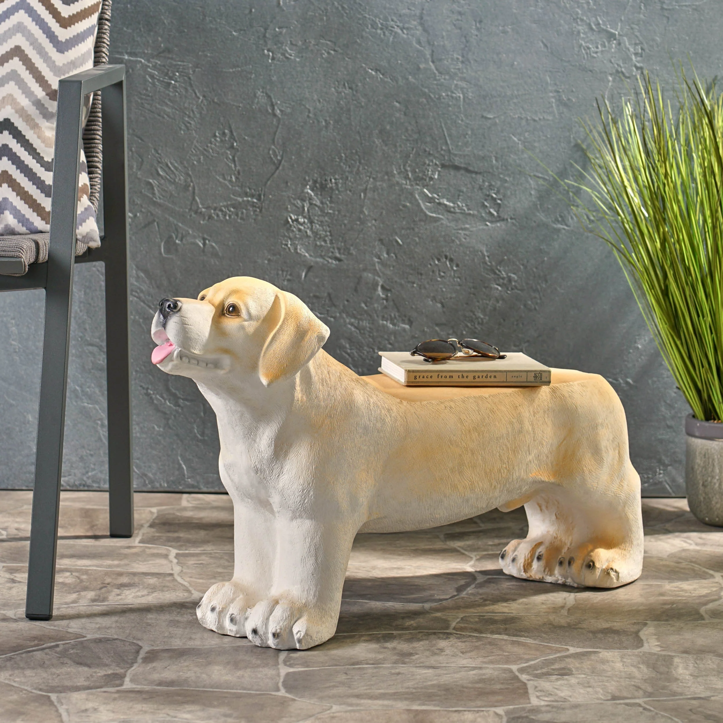 MGO Dog Bench, Outdoor Light Brown, No Assembly Required - Image 4