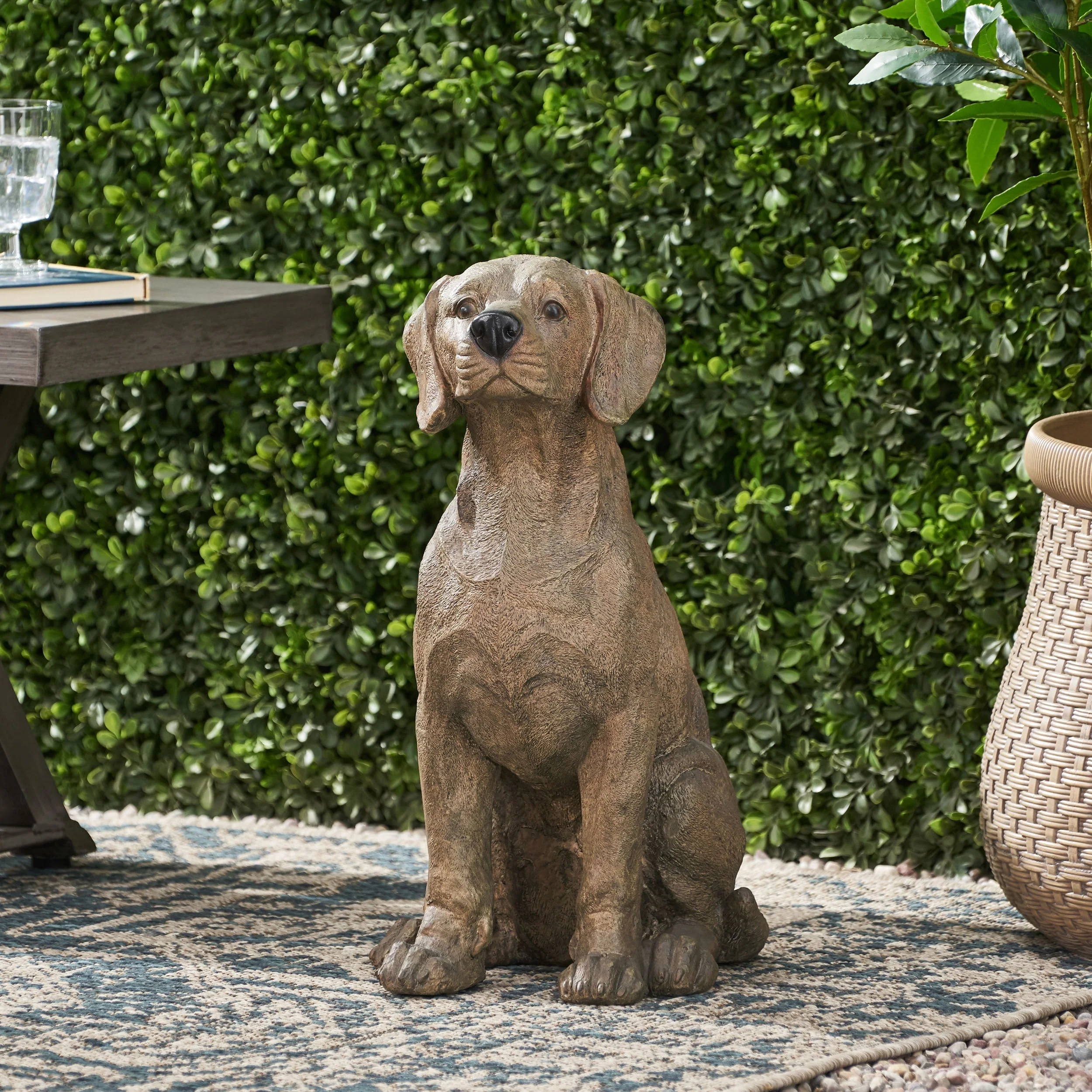MGO Dog Decor Outdoor Dog Statue - Dark Brown - Image 2