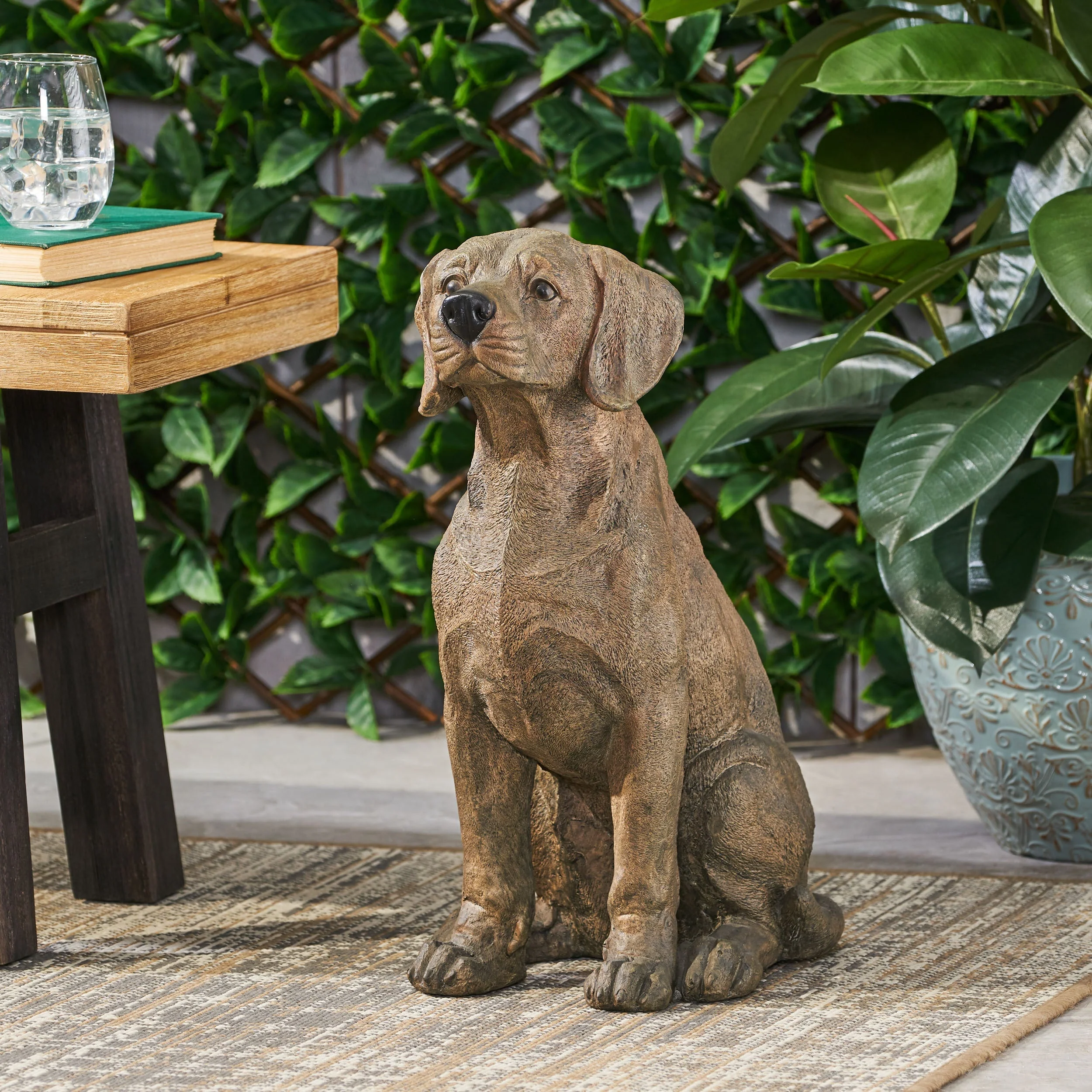 MGO Dog Decor Outdoor Dog Statue - Dark Brown - Image 3