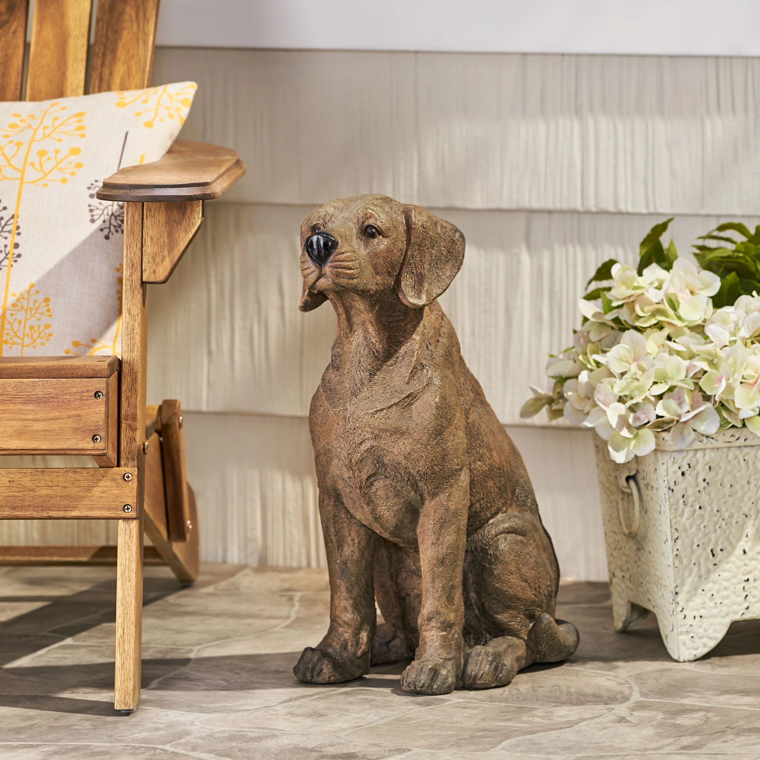 MGO Dog Decor Outdoor Dog Statue - Dark Brown - Image 4