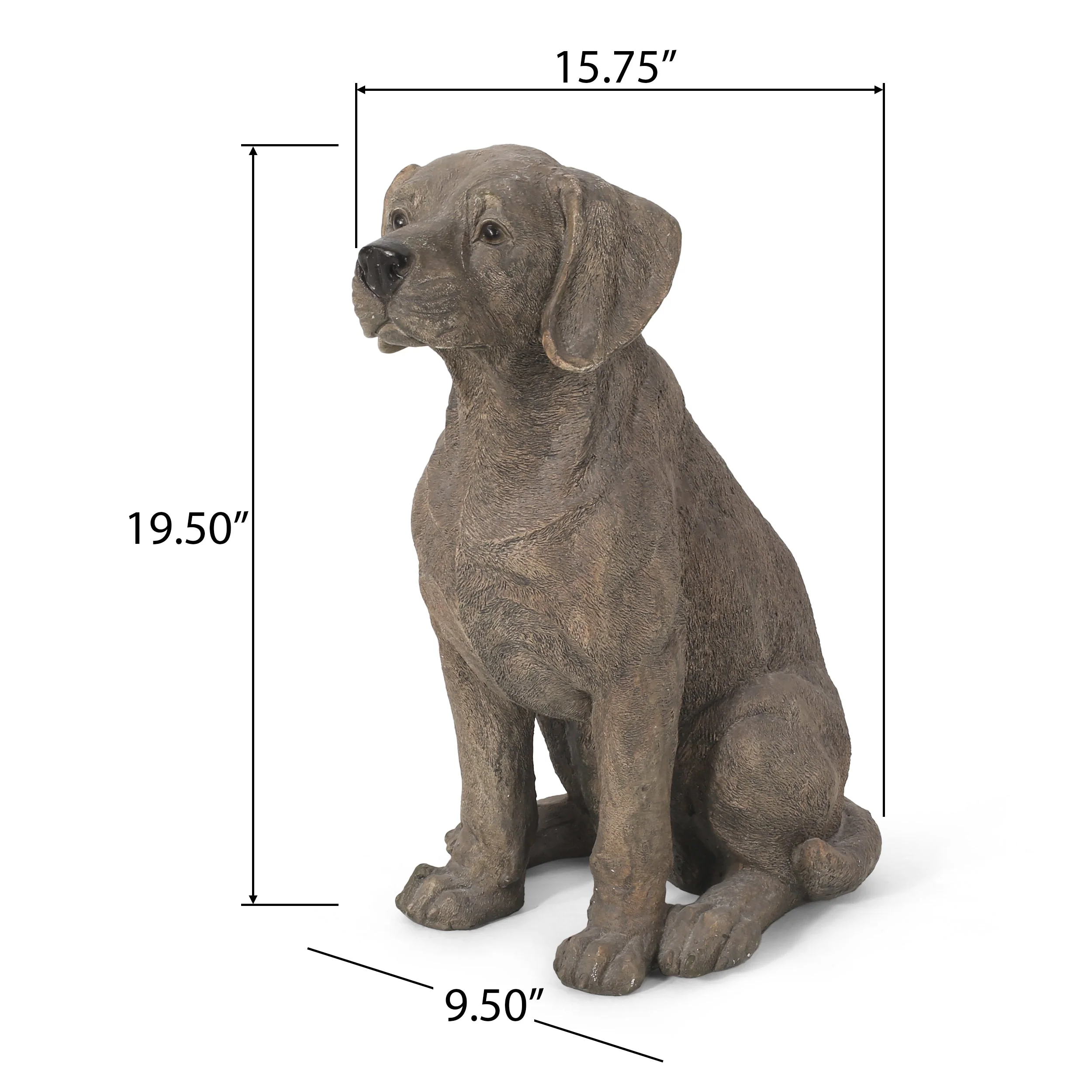 MGO Dog Decor Outdoor Dog Statue - Dark Brown - Image 5