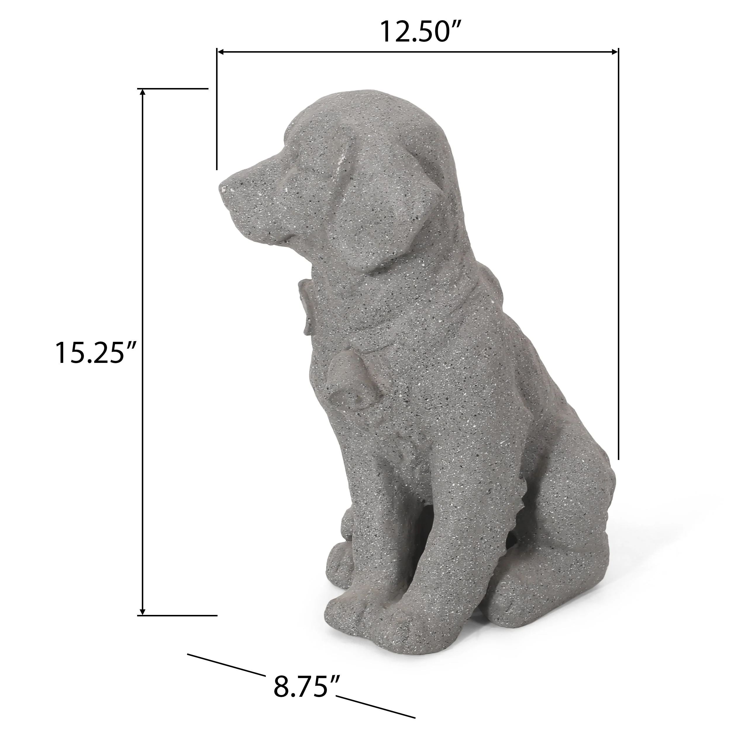 MGO Dog Statue, Outdoor Stone Gray, No Assembly Required - Image 5
