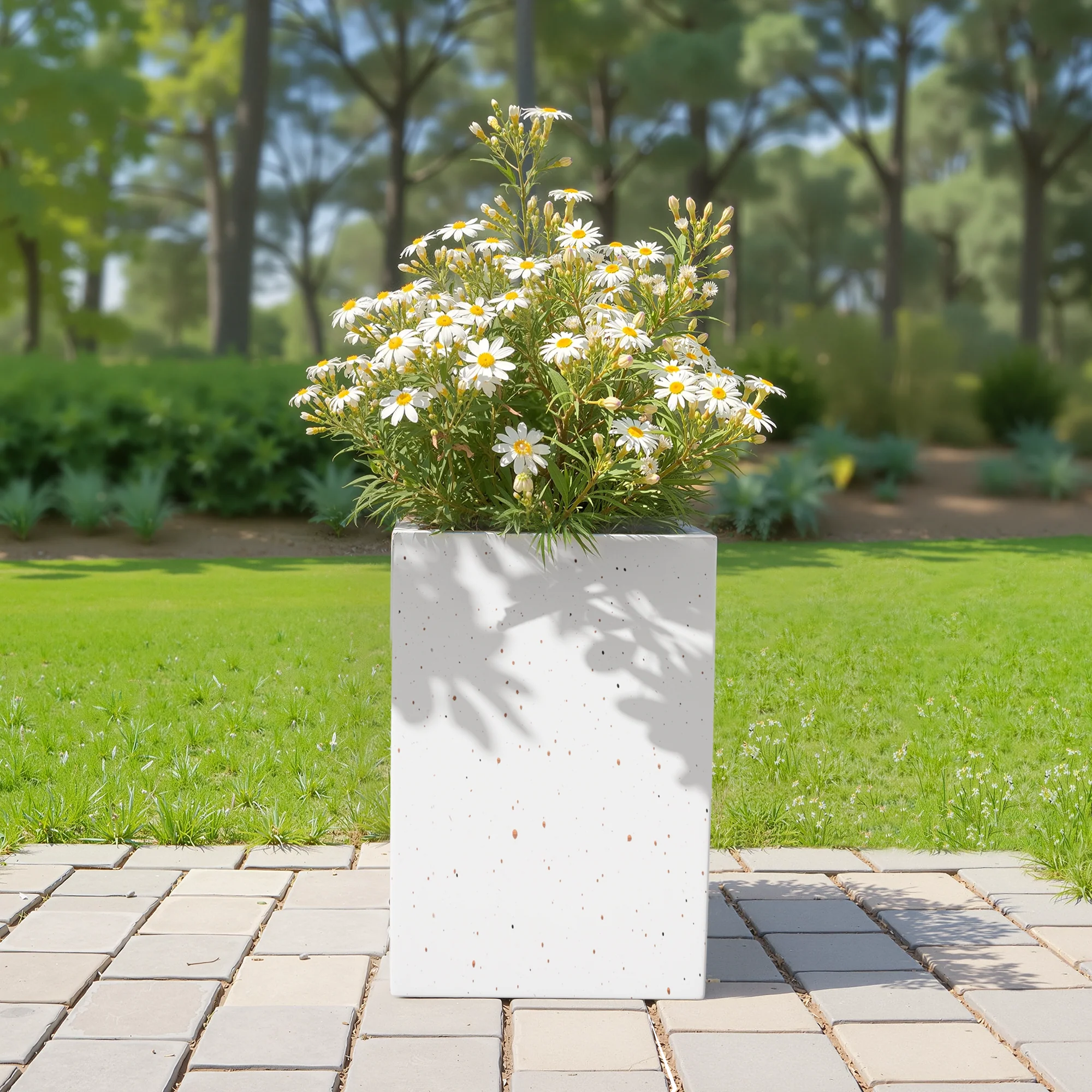 MGO Handmade Rectangle Planter Box, 20"H, White - Image 2