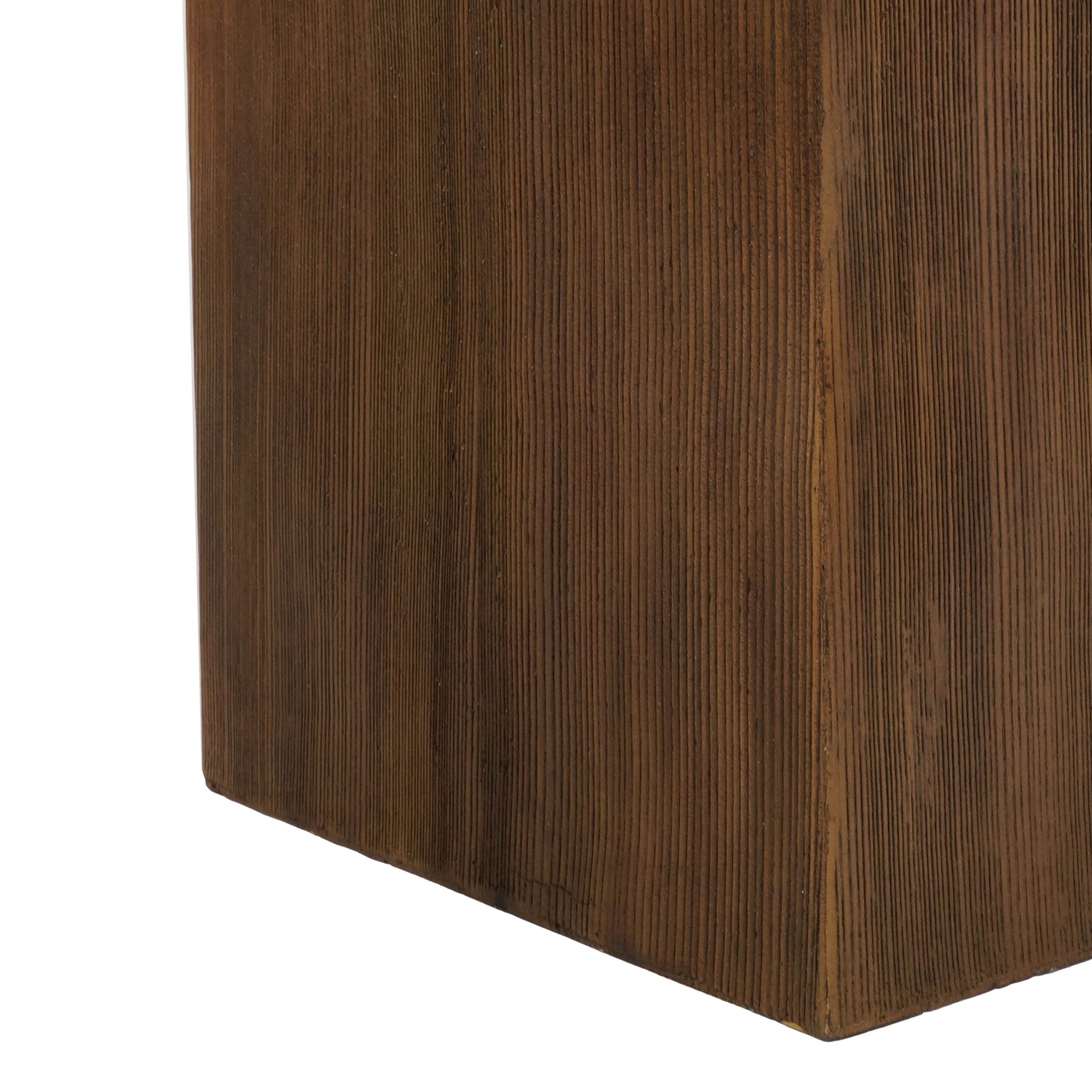 MGO Square Side Table with Faux Stone Top and Wood Frame - Image 9