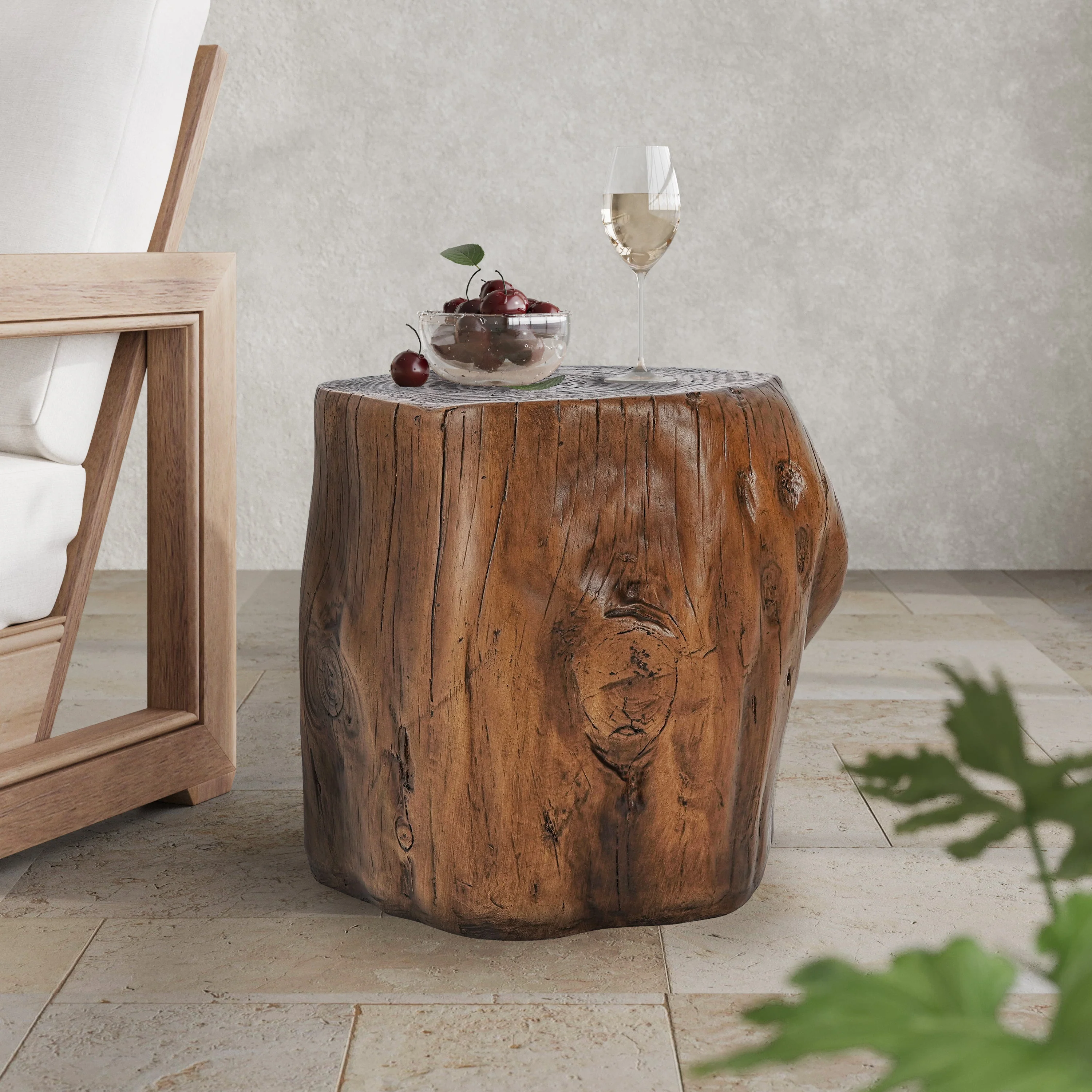 MGO Wood Grain Side Table - Dark Wood Grain - Image 2