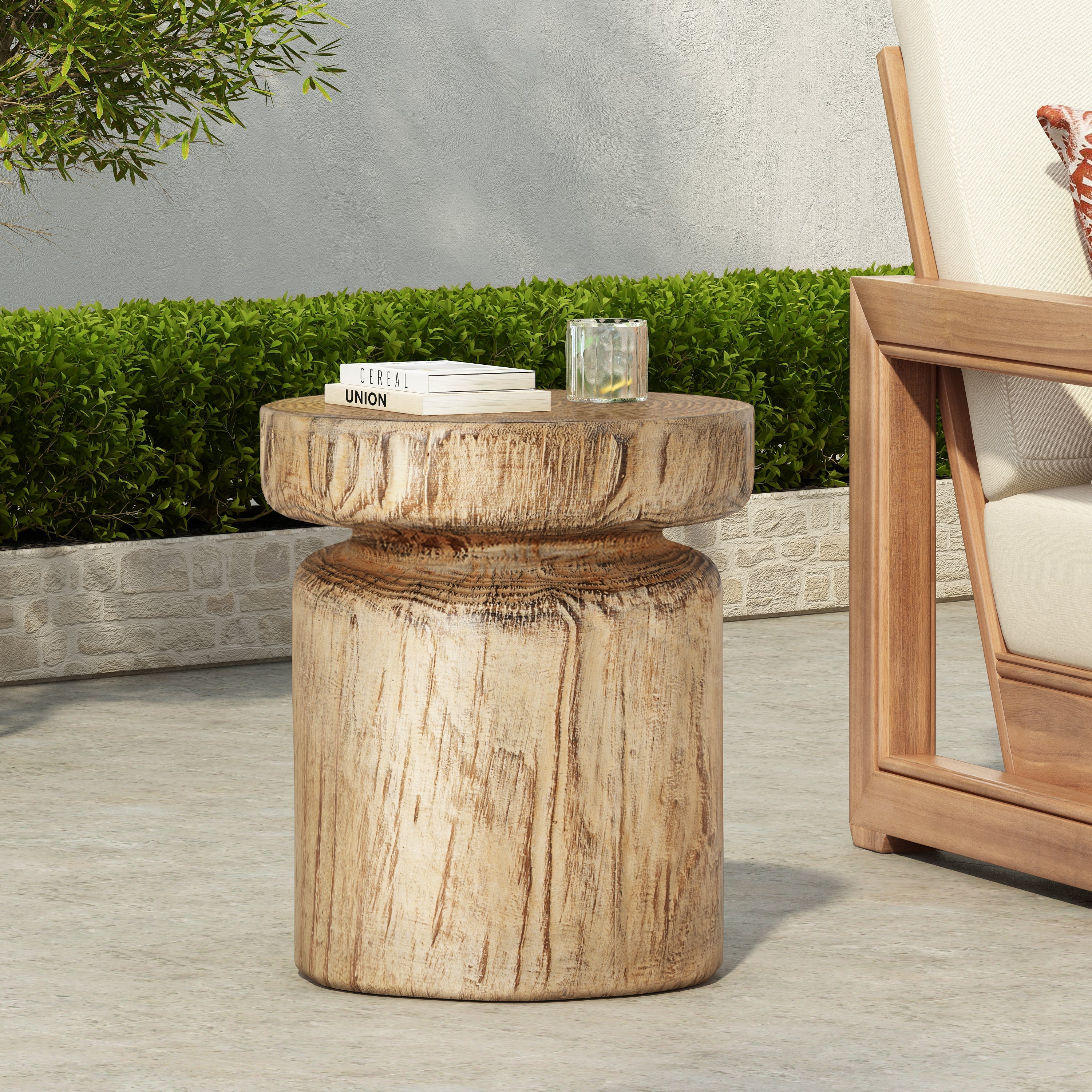 MGO Wood Grain Side Table - Natural - Image 2
