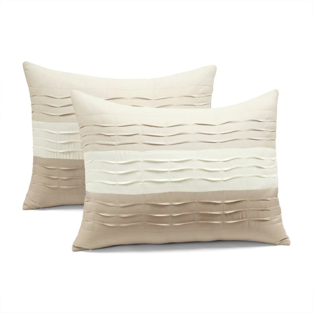 Mia Pleated Color Block Comforter 5 Piece Set - Image 6