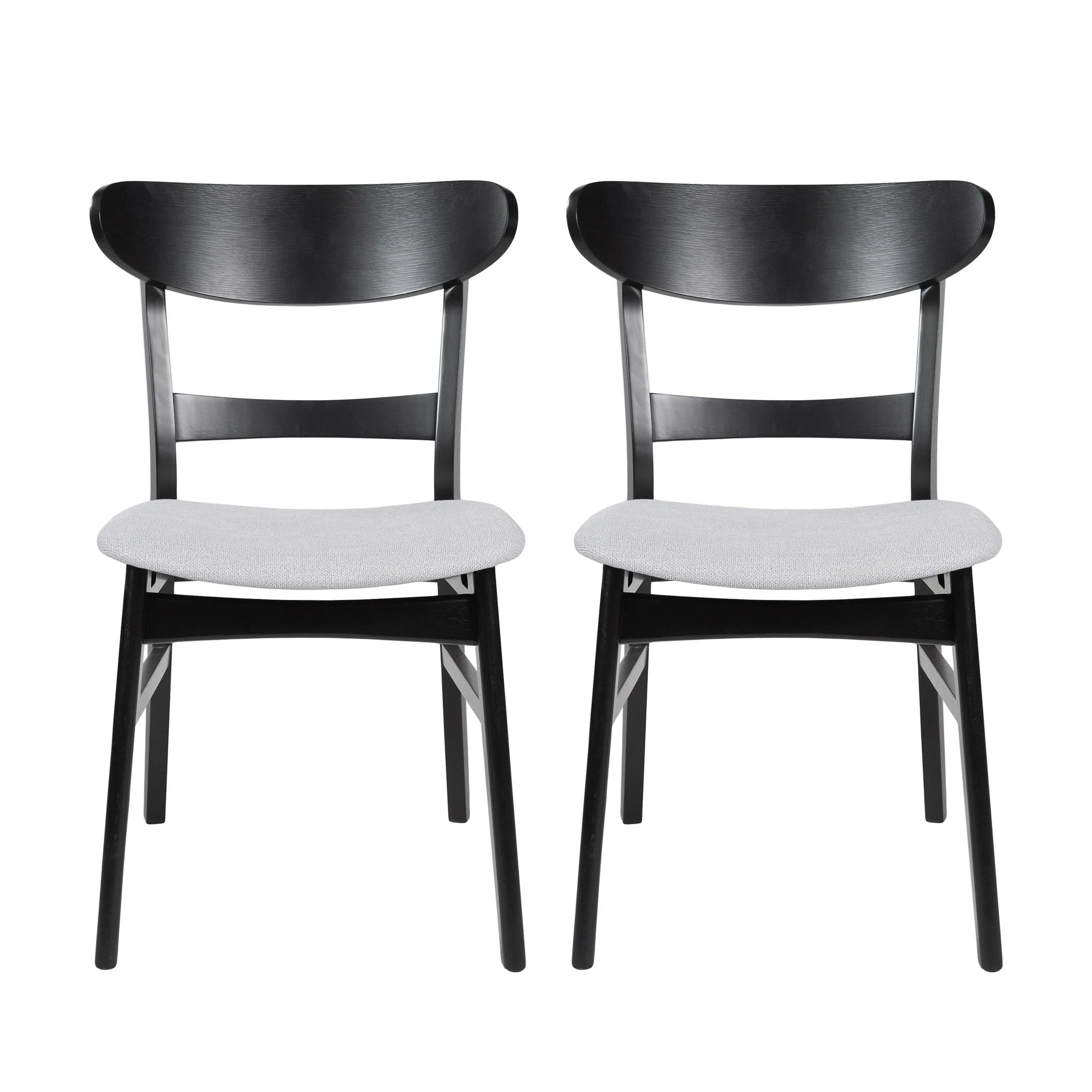 Mid Century Dining Chairs with Cushioned Seats and Wood Frame (Set of 2) - Image 3
