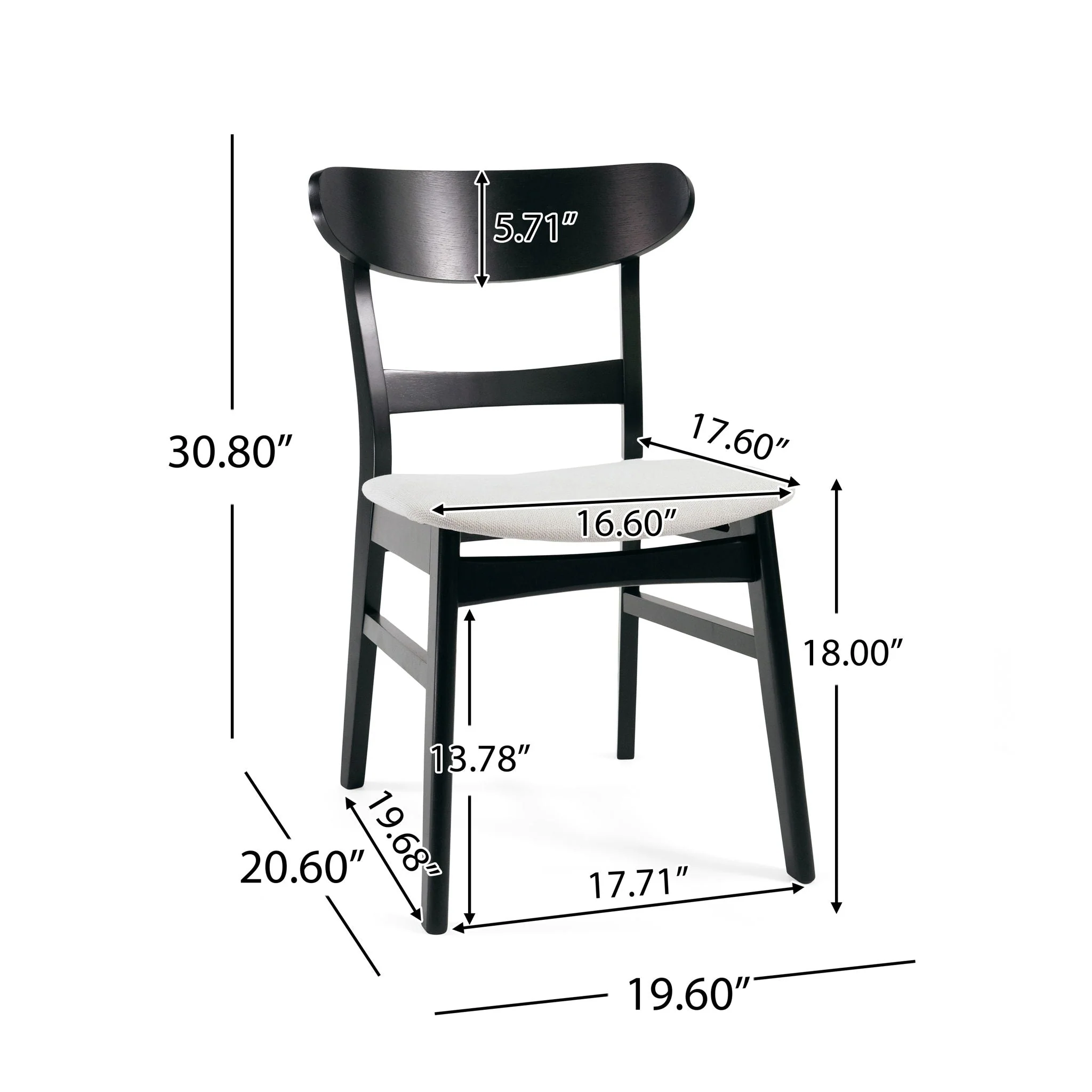 Mid Century Dining Chairs with Cushioned Seats and Wood Frame (Set of 2) - Image 9