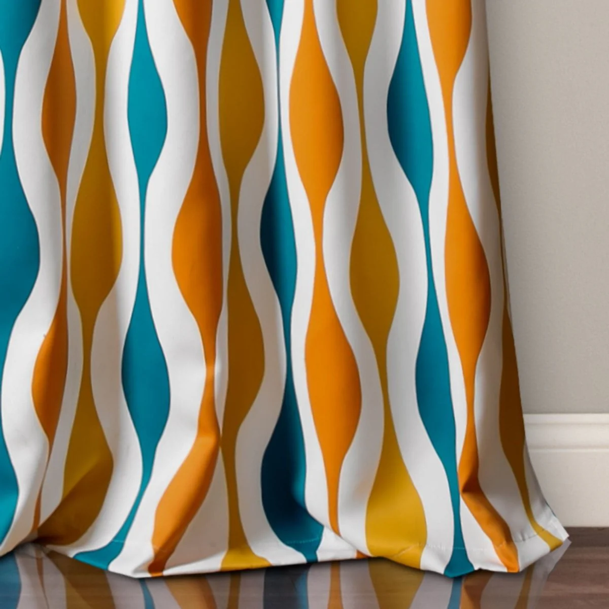 Mid Century Geo Light Filtering Window Curtain Panel Set - Image 19
