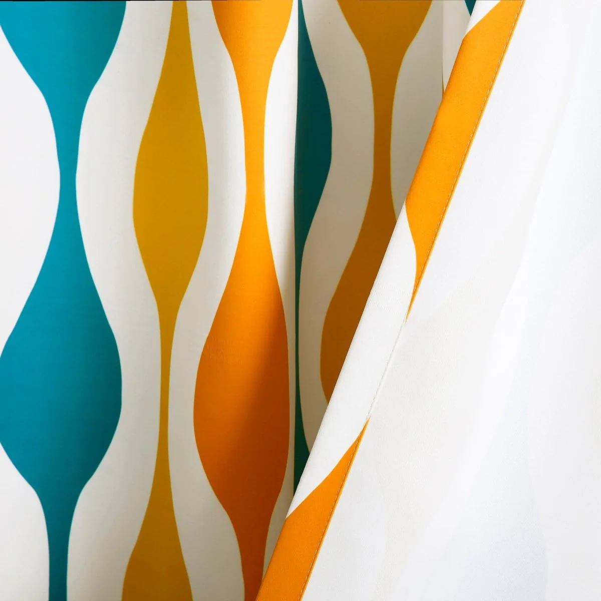 Mid Century Geo Light Filtering Window Curtain Panel Set - Image 21