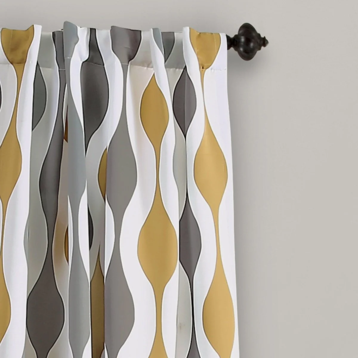 Mid Century Geo Light Filtering Window Curtain Panel Set - Image 8