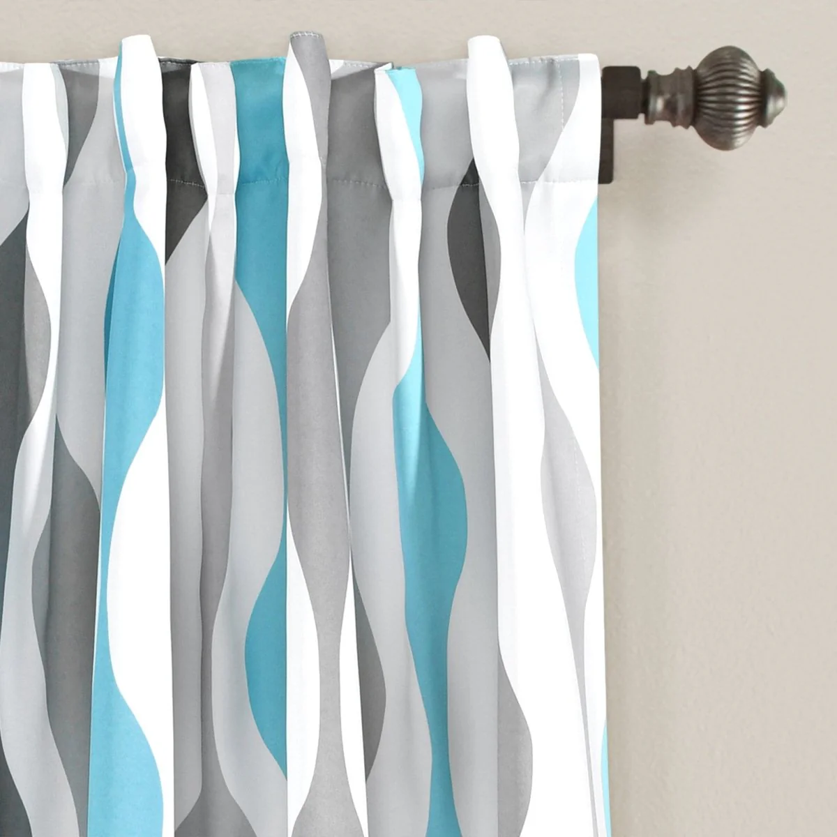 Mid Century Geo Light Filtering Window Curtain Panel Set - Image 9