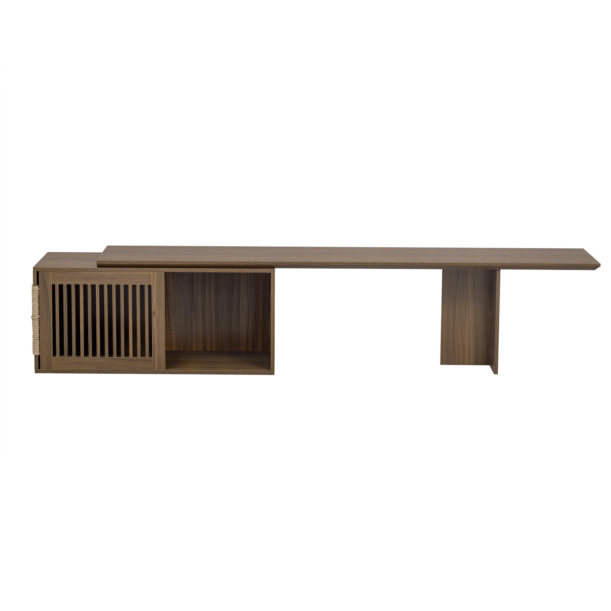 Mid-Century Modern 2-in-1 Extendable Walnut TV Stand - Image 6