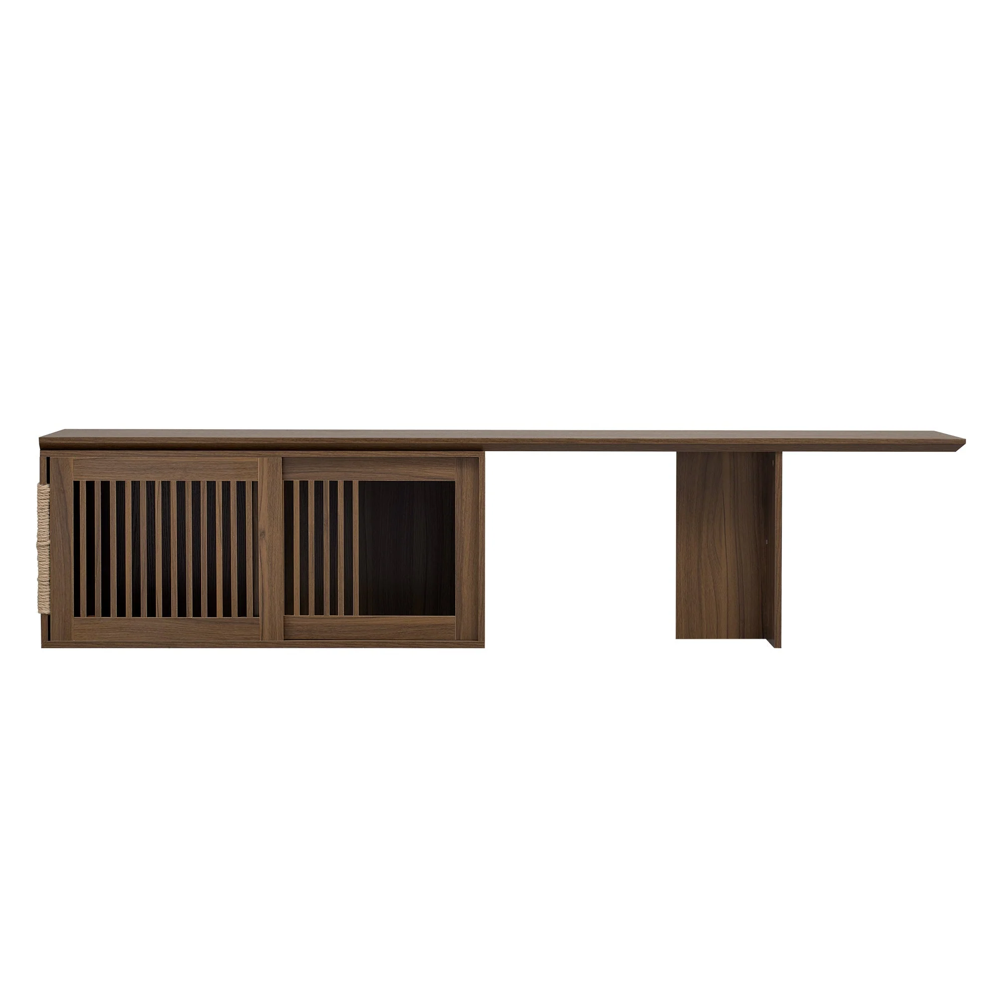 Mid-Century Modern 2-in-1 Extendable Walnut TV Stand - Image 8