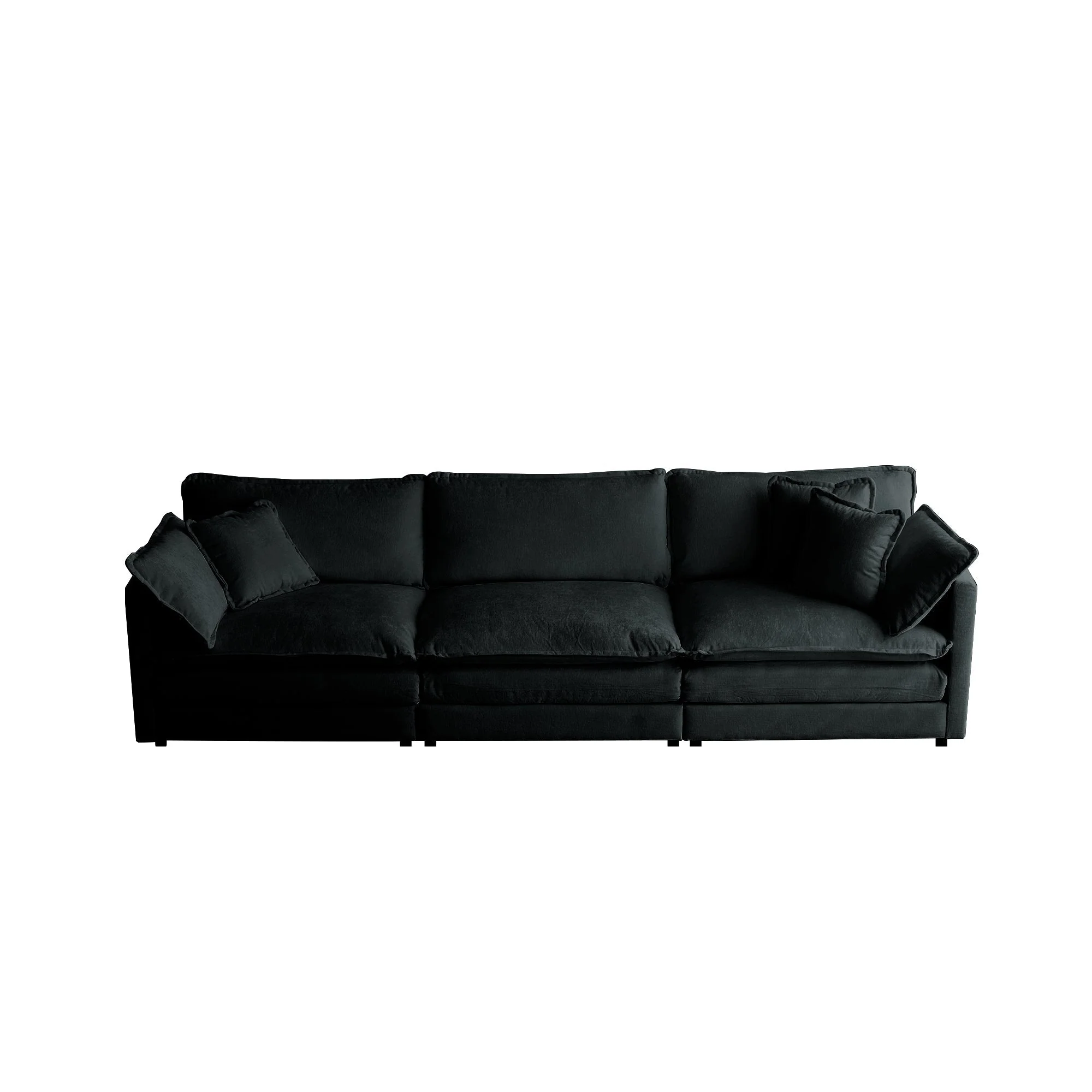 Mid-Century Modern Couch 3-Seater Sofa with Pillows - Image 3