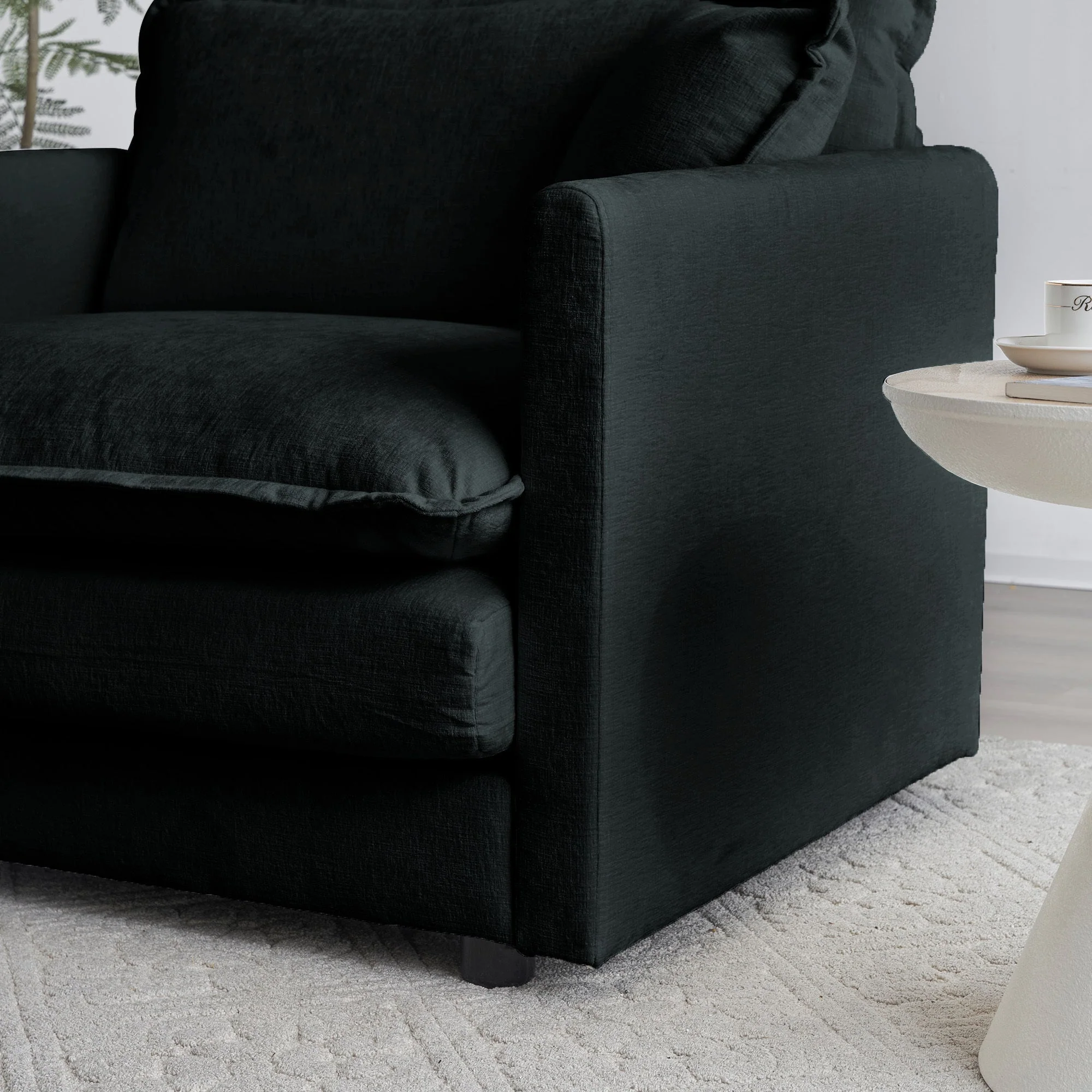 Mid-Century Modern Couch 3-Seater Sofa with Pillows - Image 9