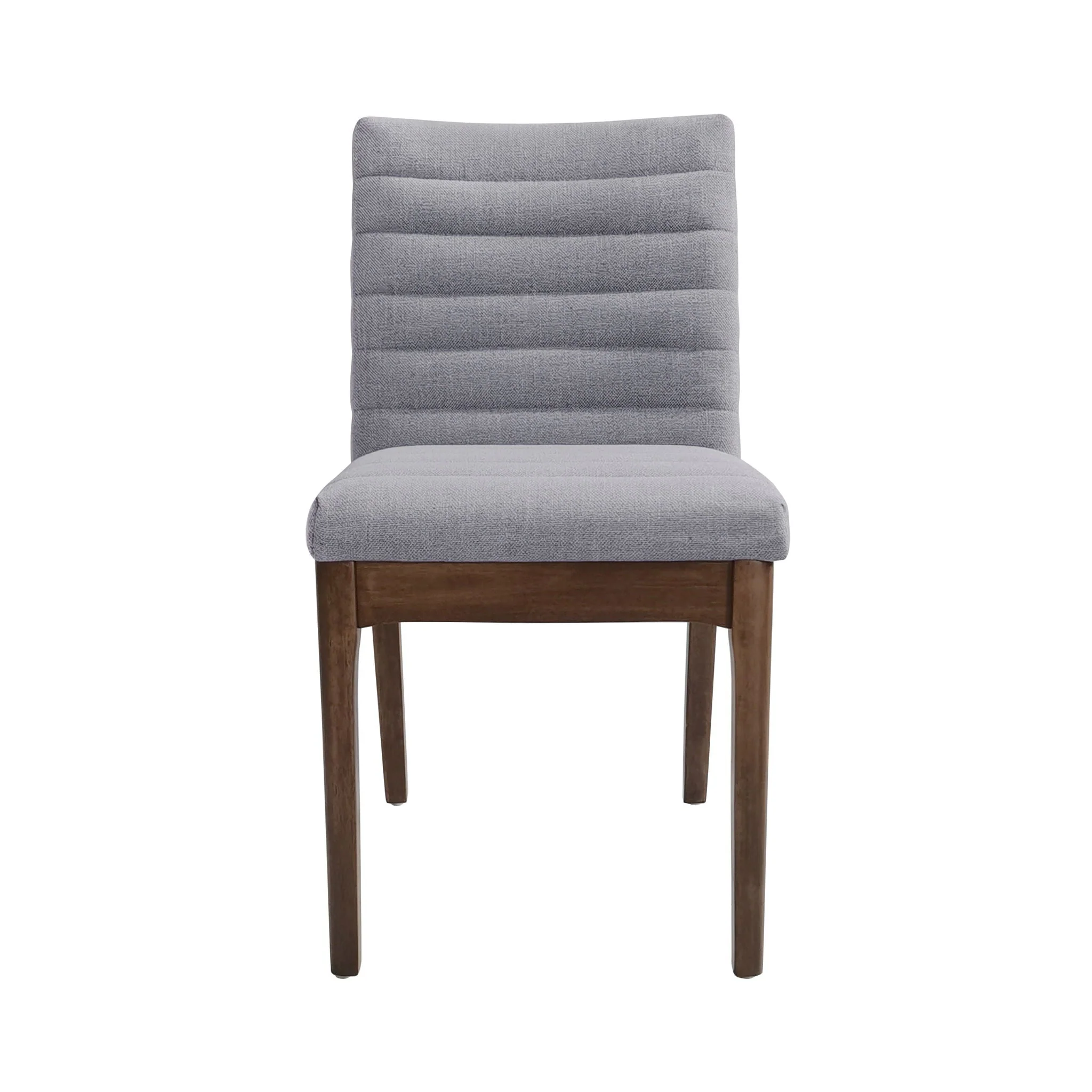 Mid Century Modern Dining Chair Set of 2 with Channel Stitching - Dark Gray