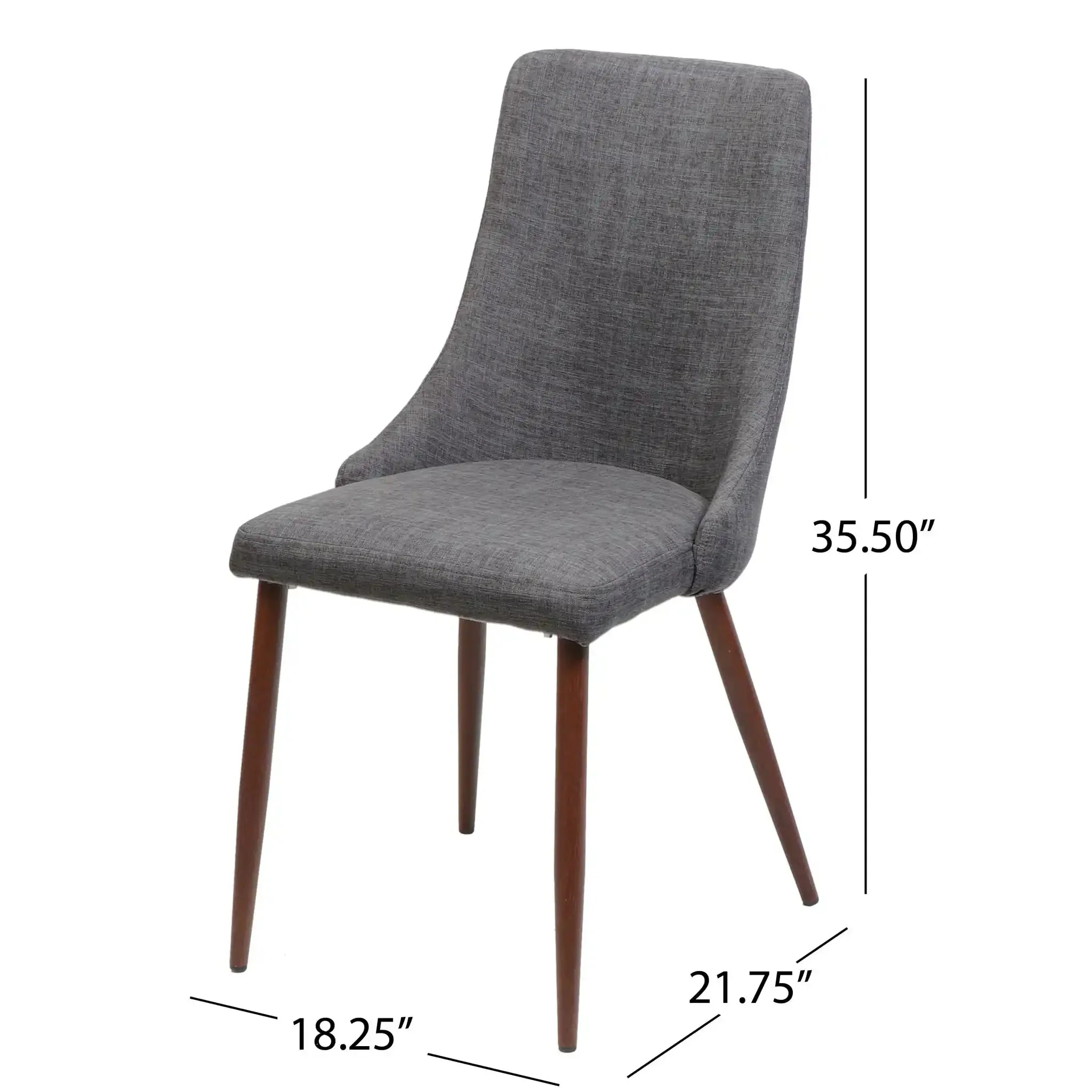 Mid Century Modern Fabric Armless Dining Chair - Image 4