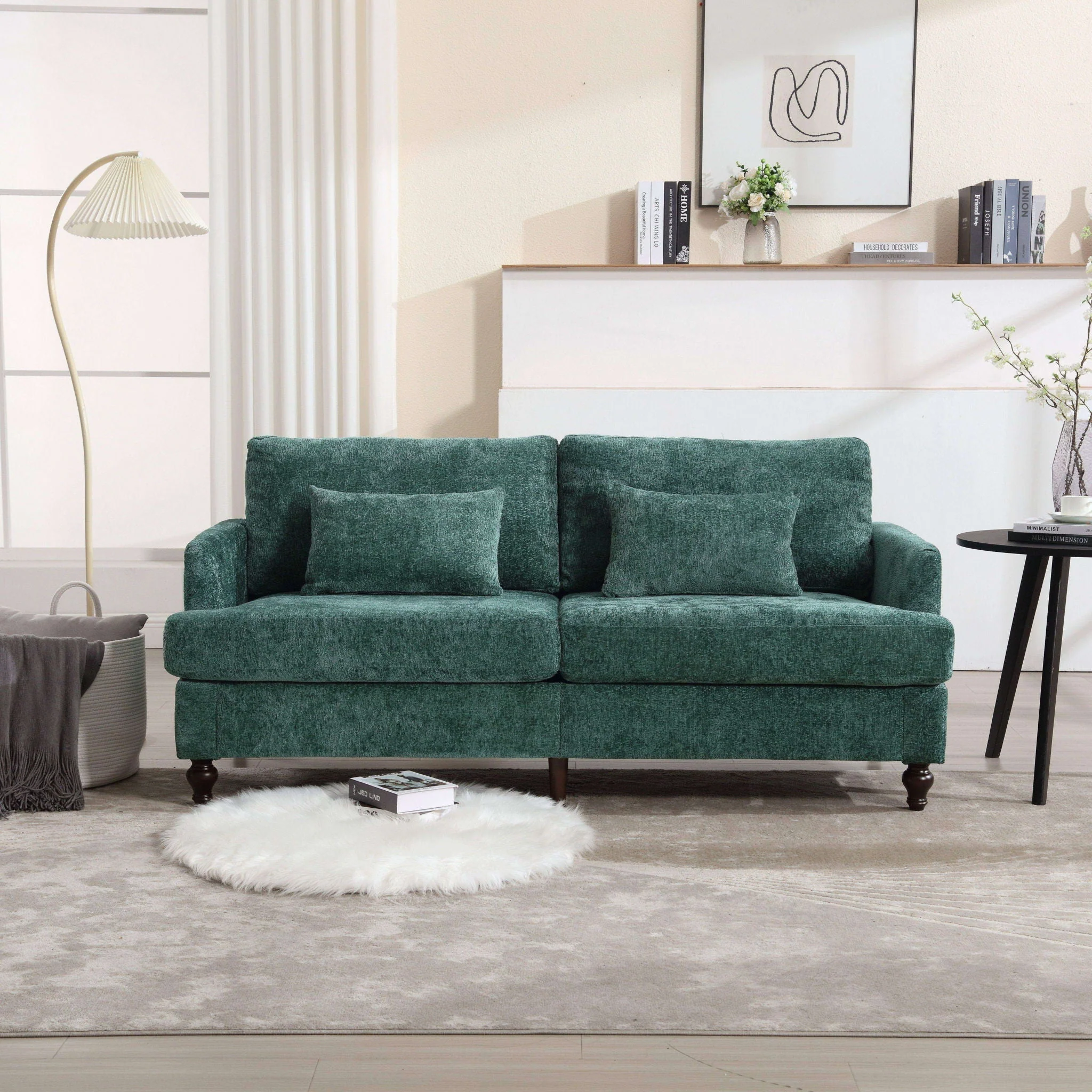 Mid Century Modern Fabric Loveseat Sofa, 2 Seat Upholstered Couch - Image 20