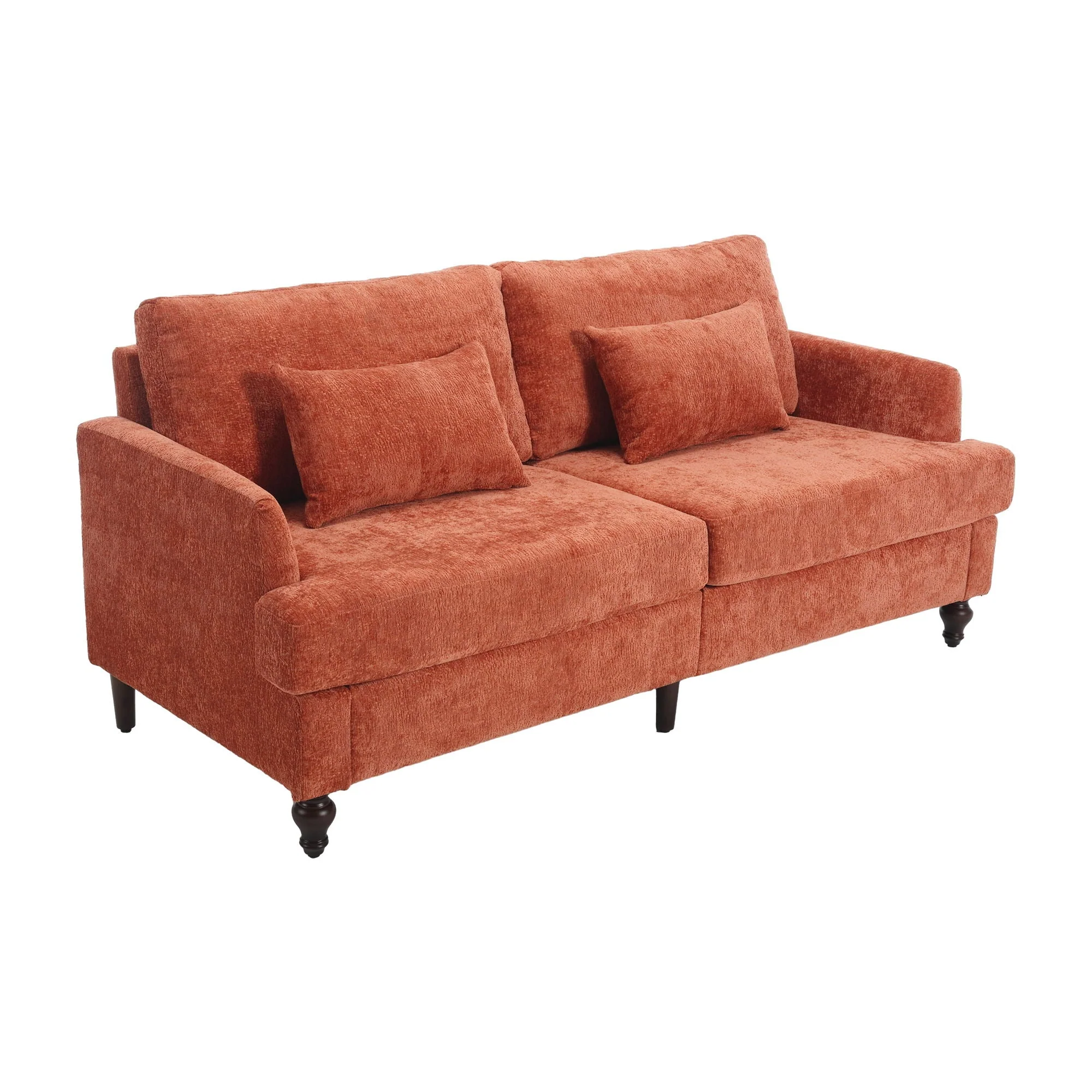 Mid Century Modern Fabric Loveseat Sofa, 2 Seat Upholstered Couch - Image 4