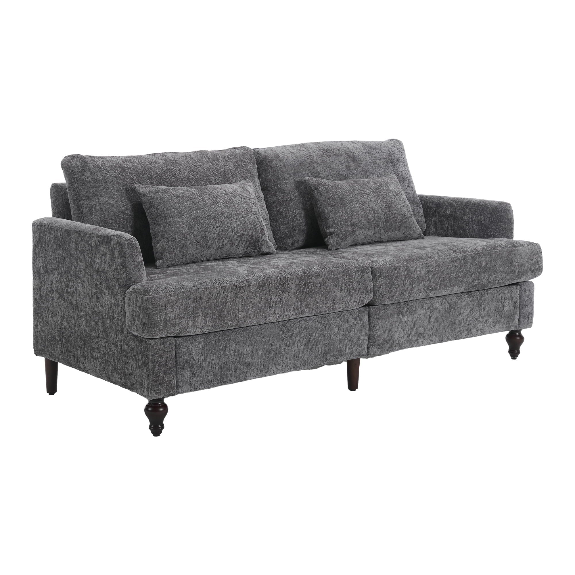Mid Century Modern Fabric Loveseat Sofa, 2 Seat Upholstered Couch - Image 5