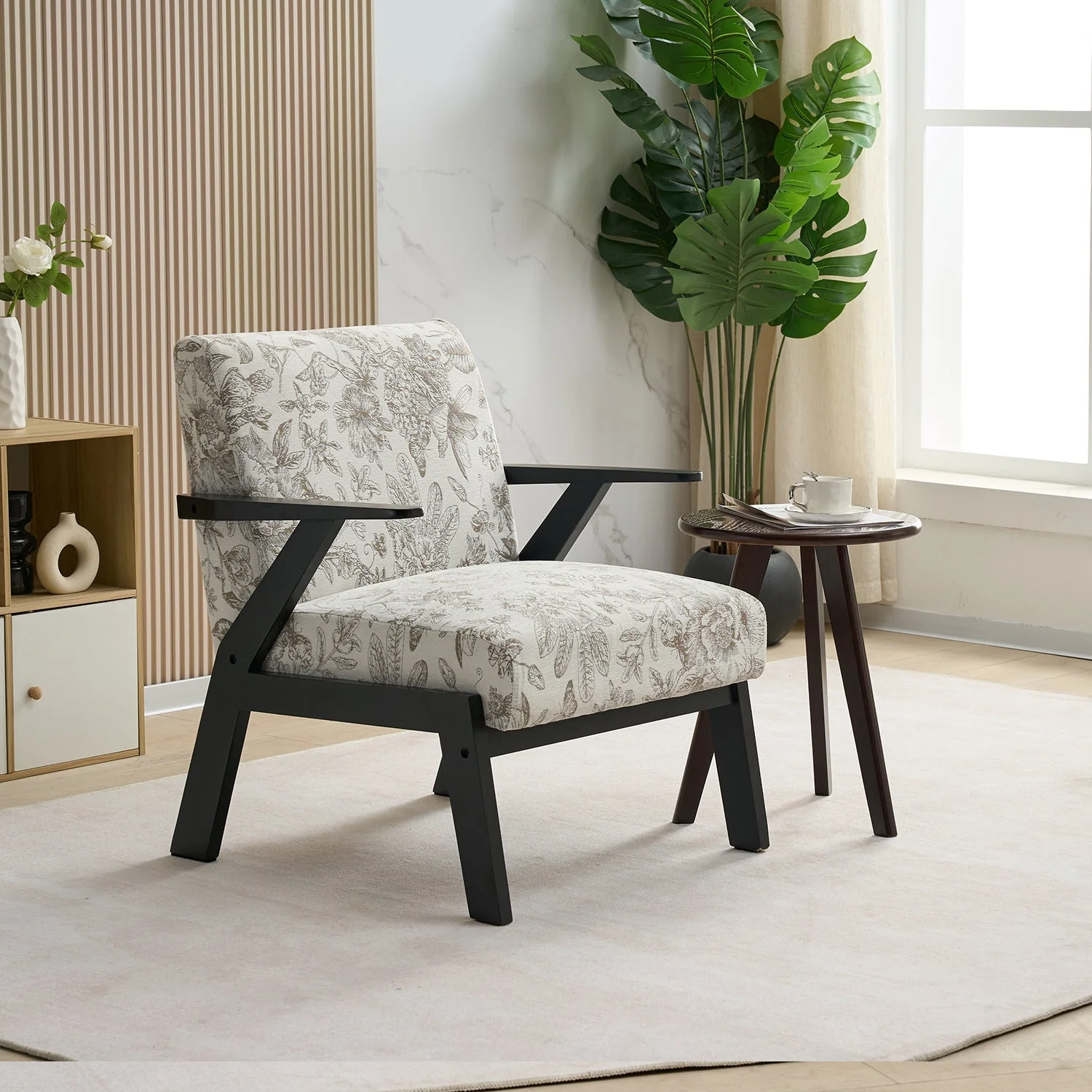 Mid-Century Modern Lounge Armchair - Seat Cushion (Beige + Grey)