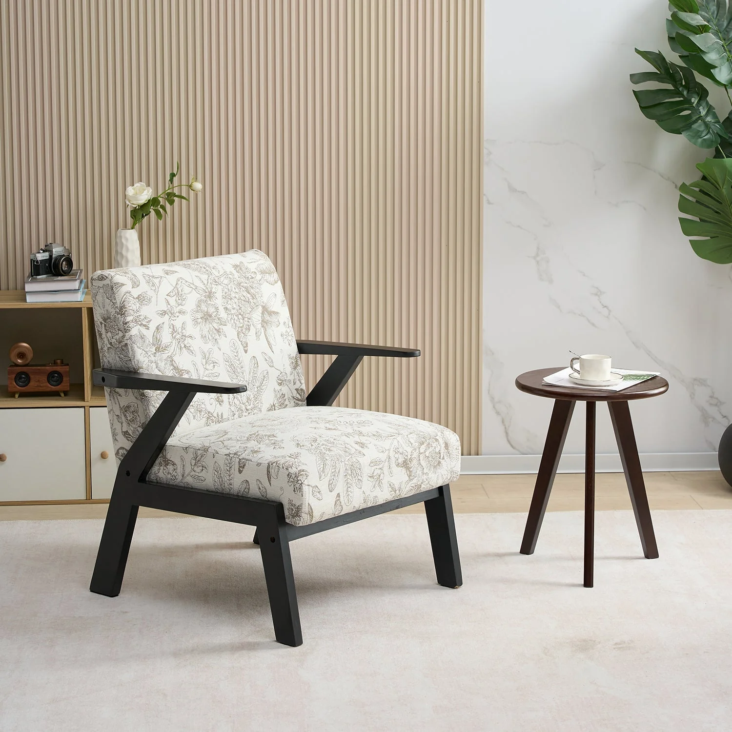Mid-Century Modern Lounge Armchair - Seat Cushion (Beige + Grey) - Image 19