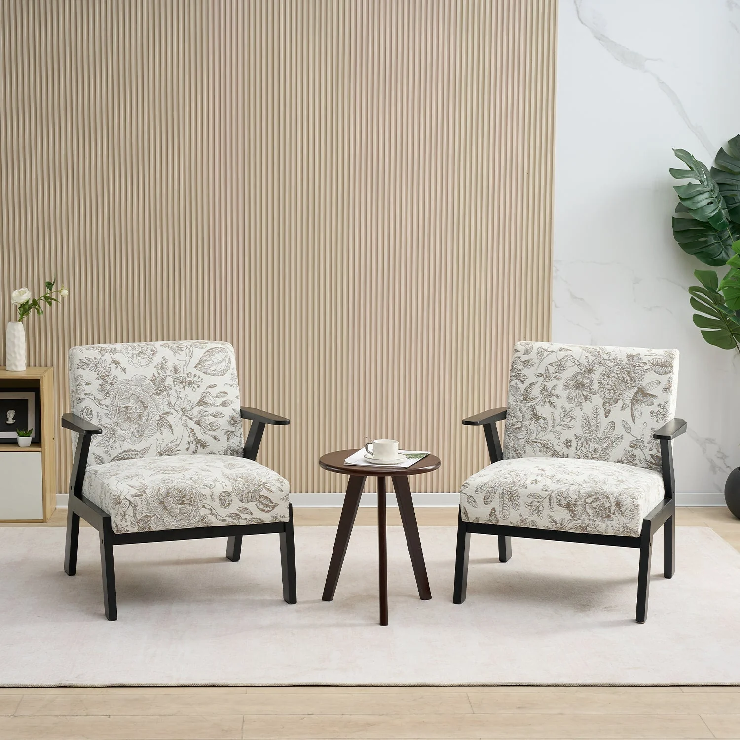 Mid-Century Modern Lounge Armchair - Seat Cushion (Beige + Grey) - Image 20
