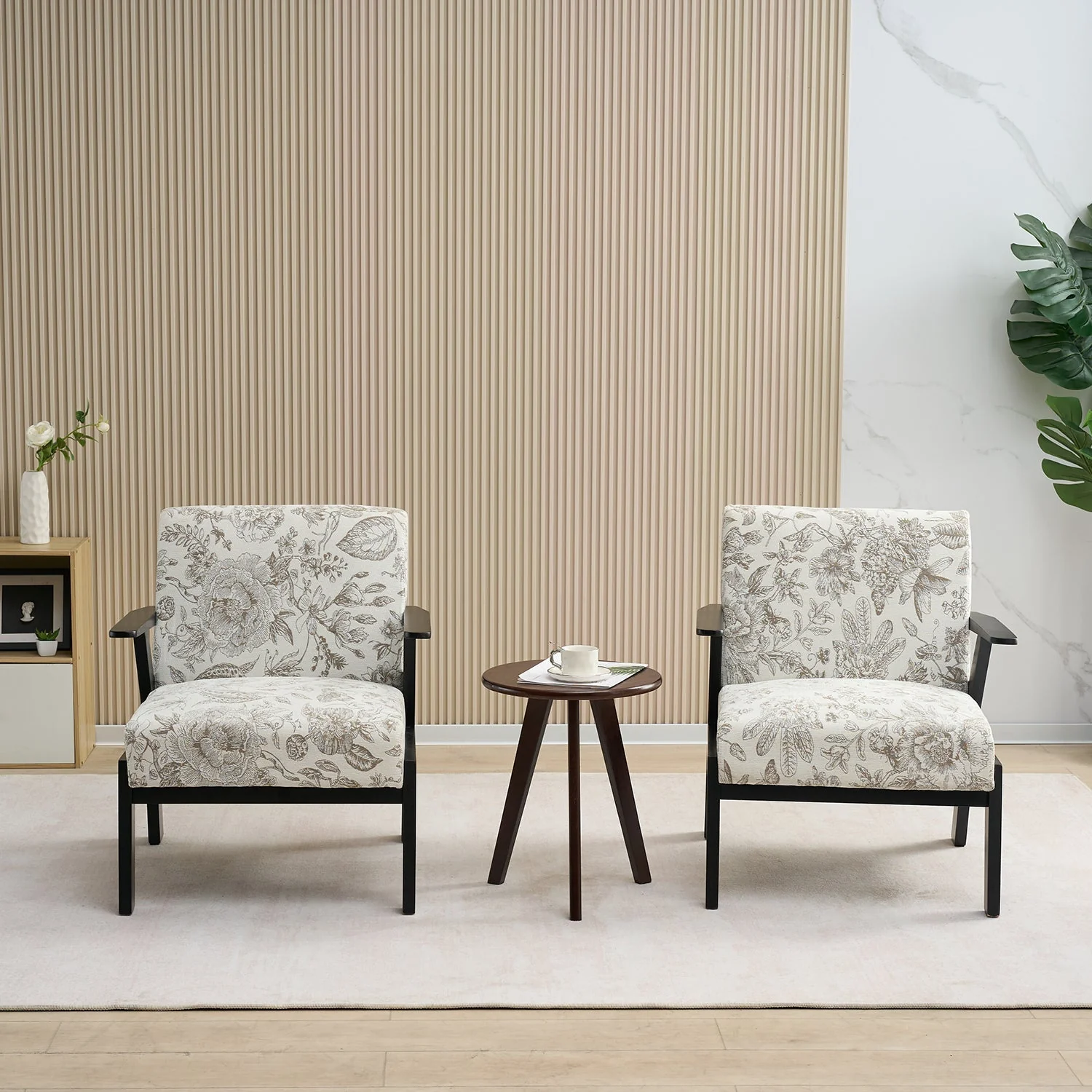 Mid-Century Modern Lounge Armchair - Seat Cushion (Beige + Grey) - Image 21